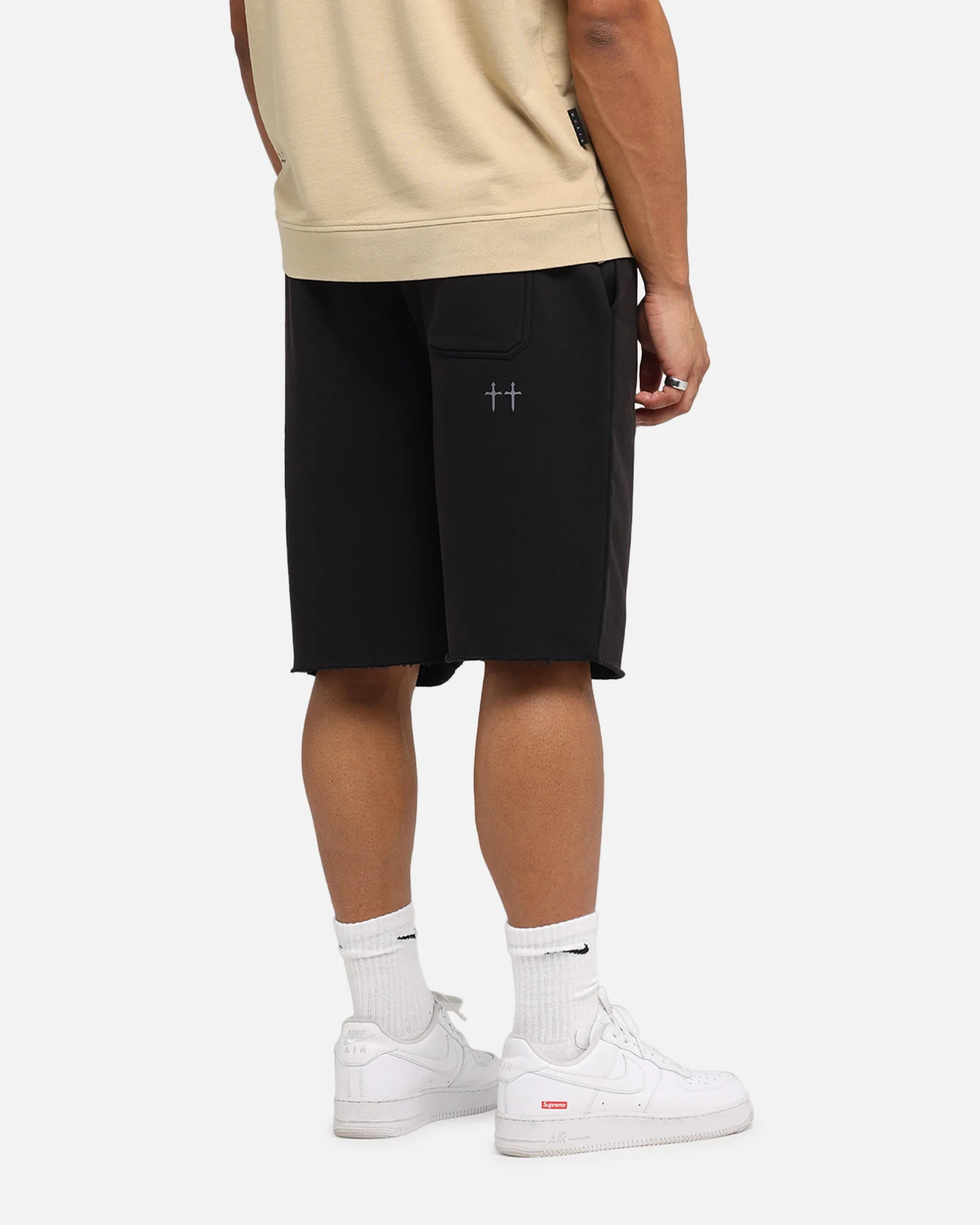 Saint Morta Vill Park Sweat Shorts Vintage Black - Image 5