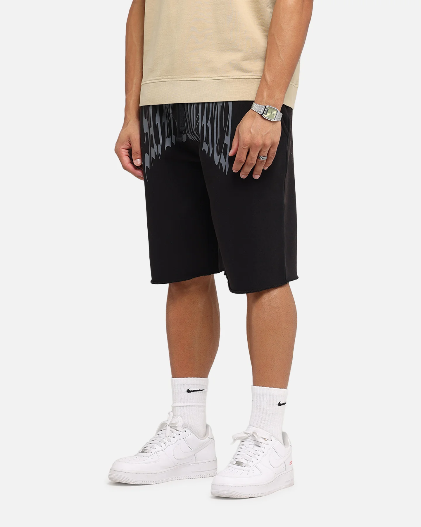 Saint Morta Vill Park Sweat Shorts Vintage Black - Image 6