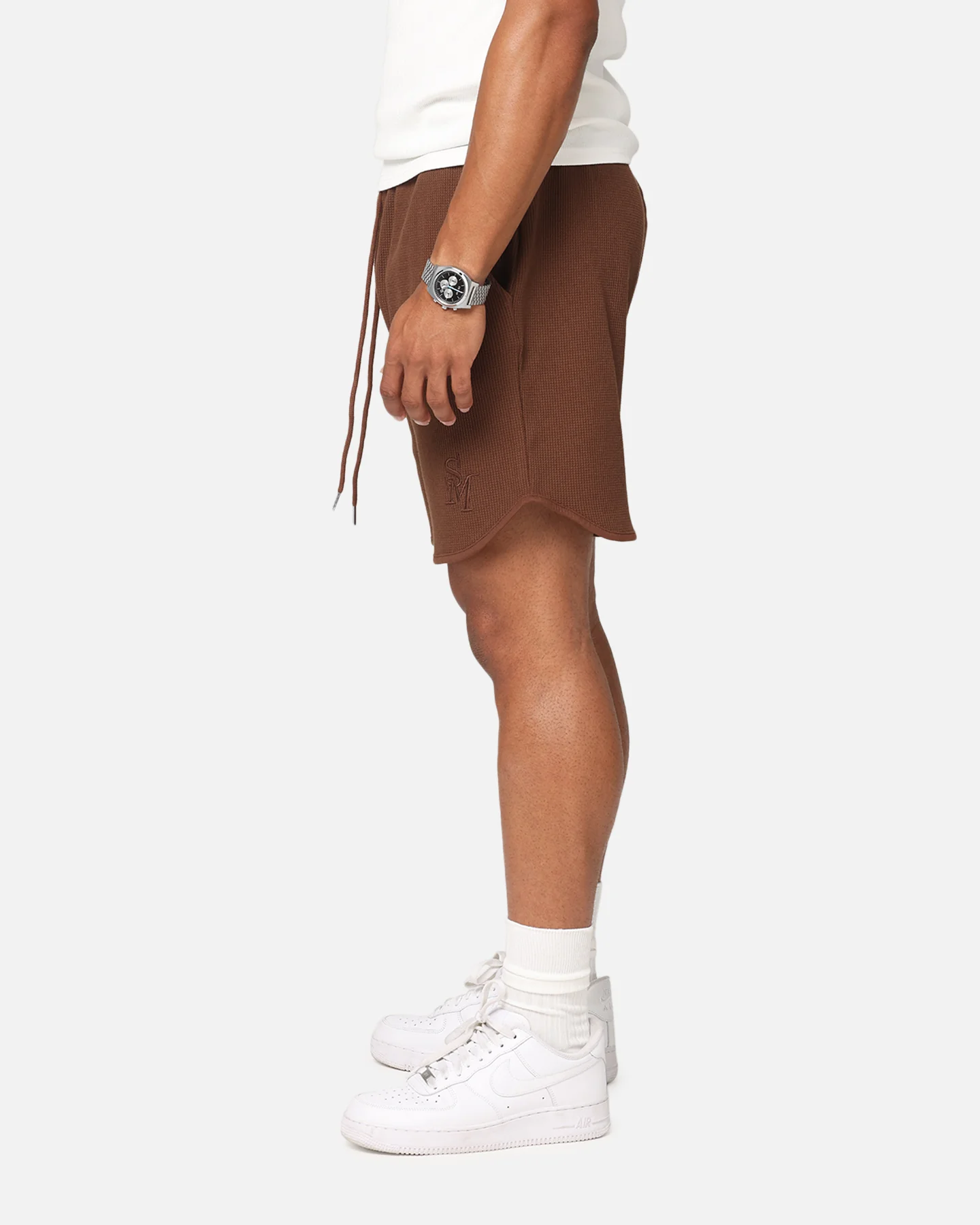 Saint Morta Waffle Shorts Brown - Image 6