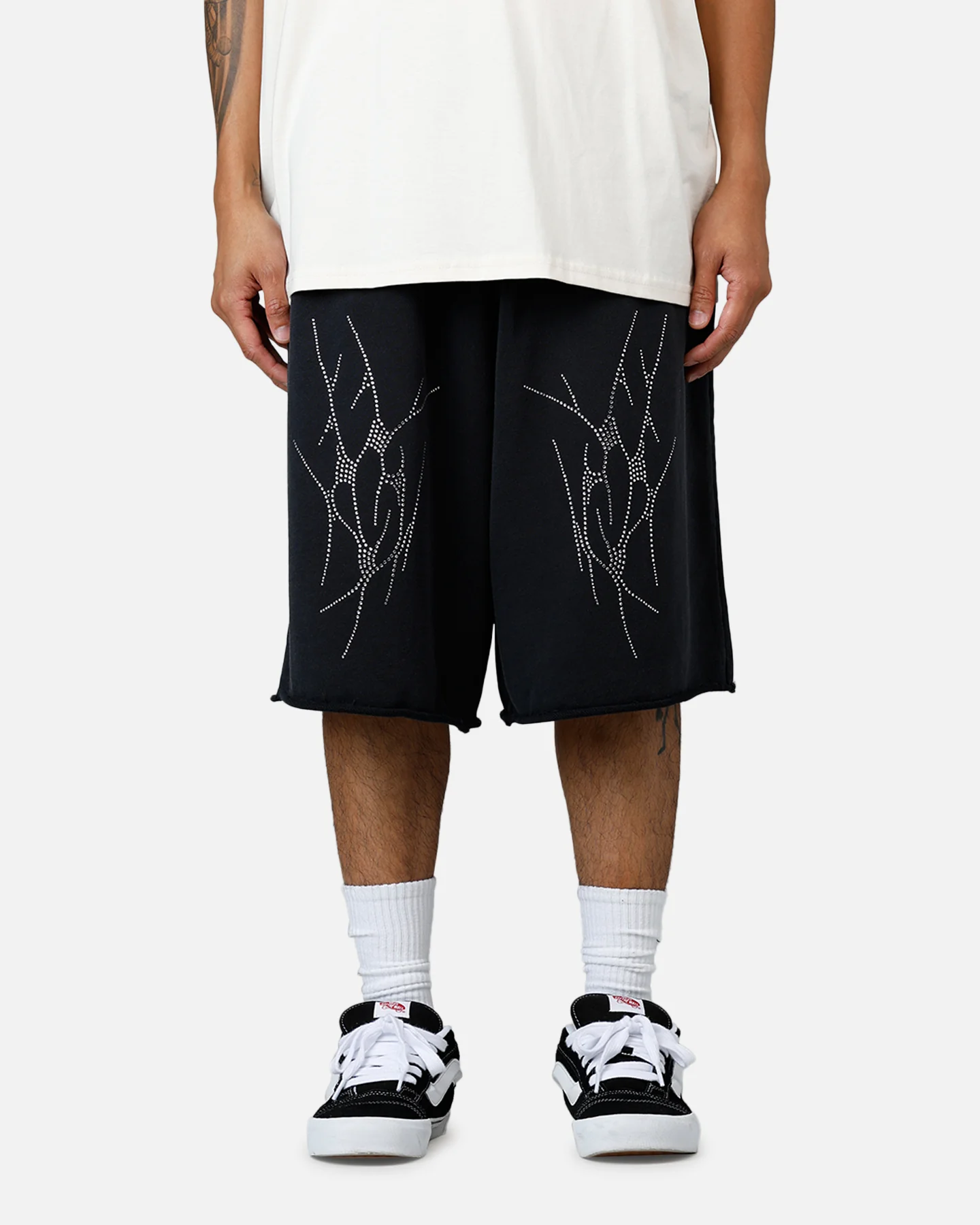 Saint Morta Warrior Baggy Sweat Shorts Washed Black
