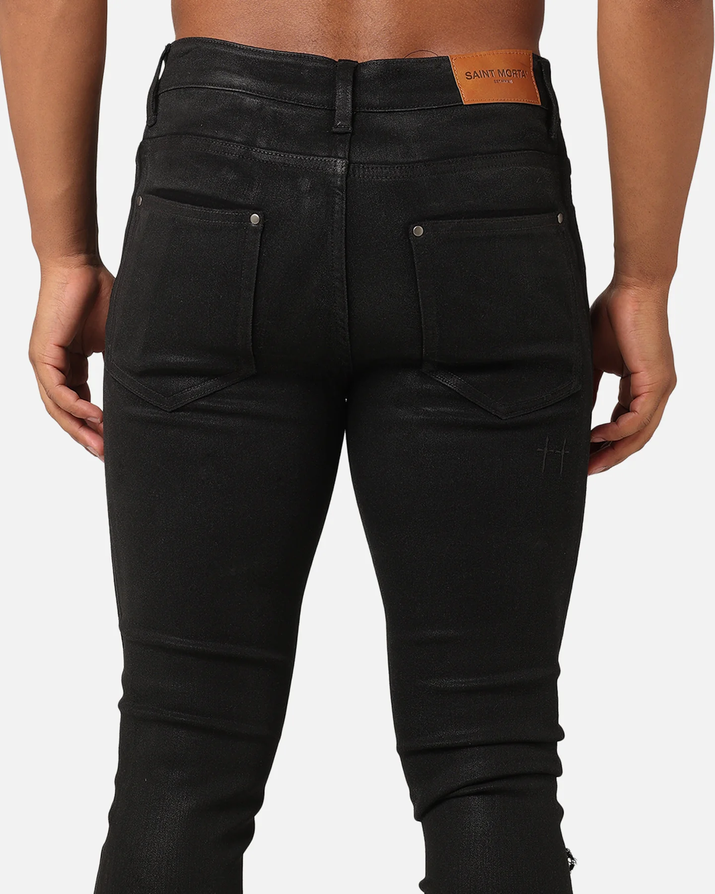 Saint Morta Wax Destroy Dynasty Jeans Black - Image 8