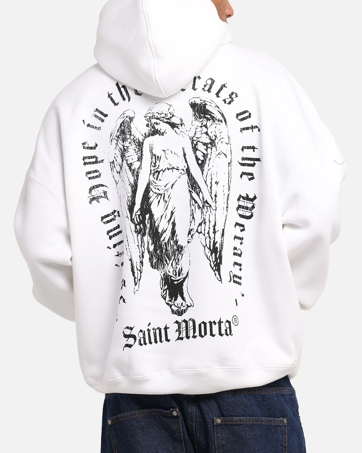 Saint Morta Weiry Hearts Boxy Hoodie White - Image 7