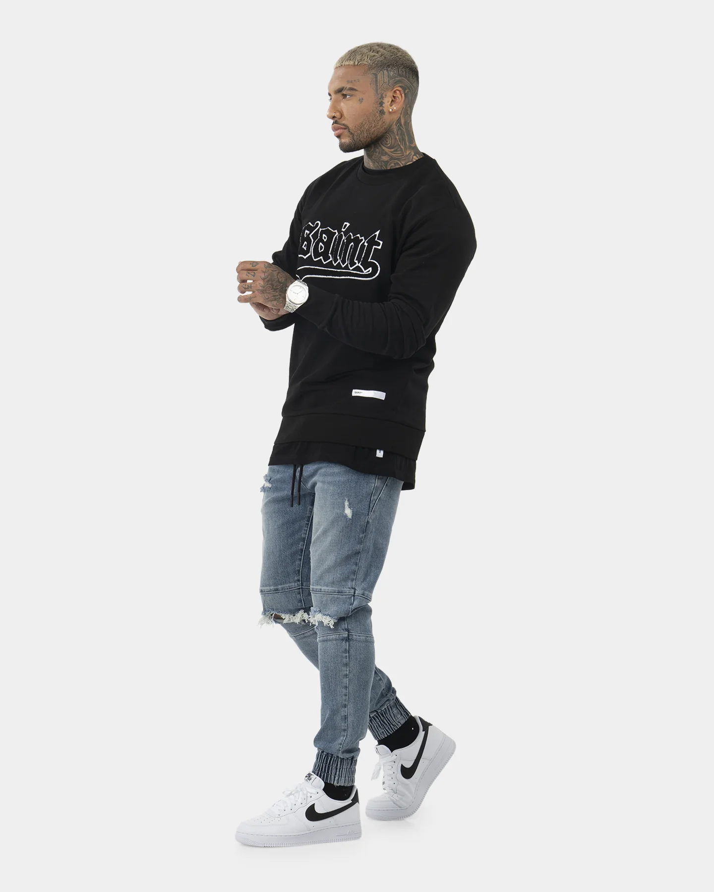Saint Morta Westside New Age Crewneck Black/White - Image 5