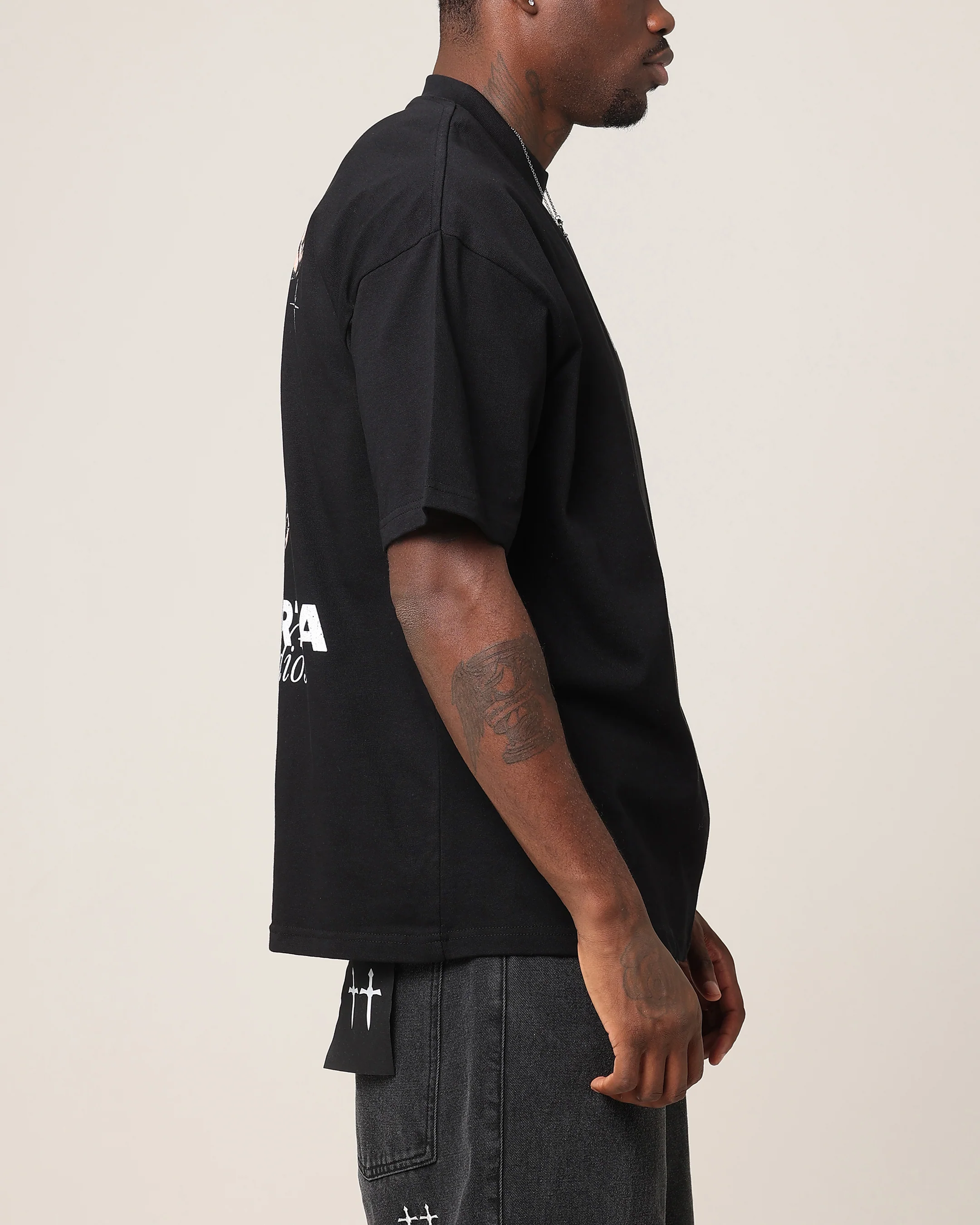 Saint Morta Wildflower T-Shirt Black - Image 5