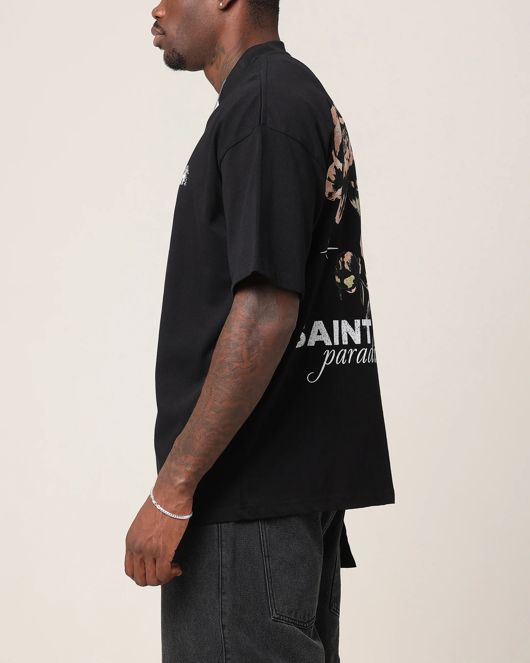 Saint Morta Wildflower T-Shirt Black - Image 6