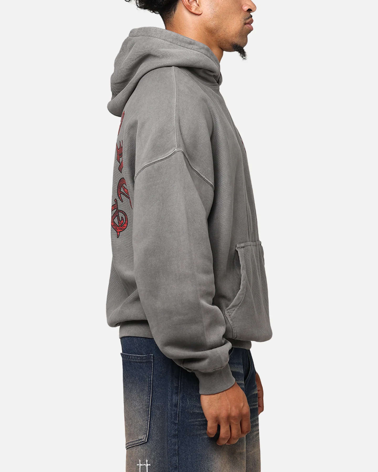 Saint Morta Worldwide Boxy Hoodie Washed Charcoal - Image 5