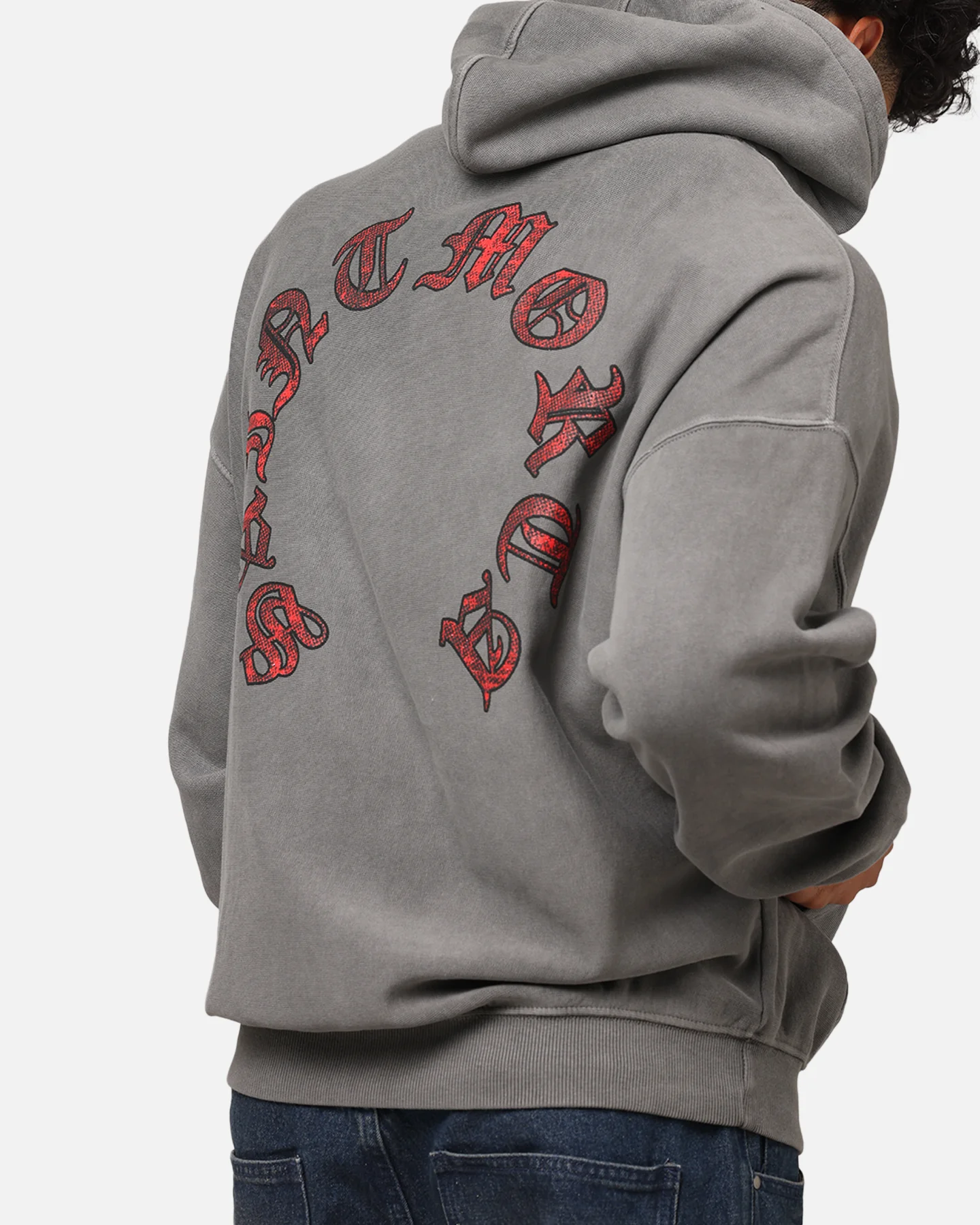 Saint Morta Worldwide Boxy Hoodie Washed Charcoal - Image 7