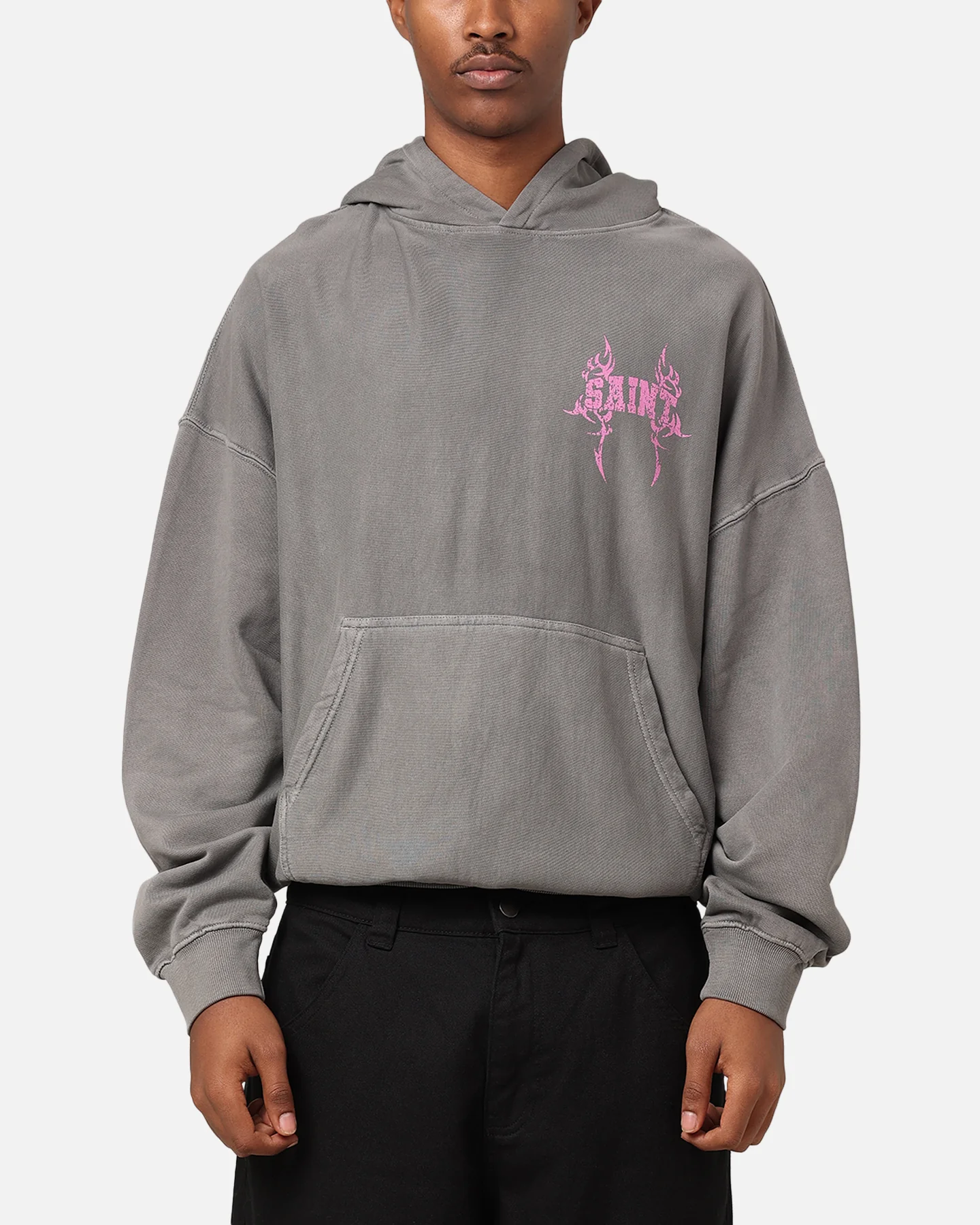 Saint Morta Wraith Crucifix Hoodie Washed Charcoal - Image 2