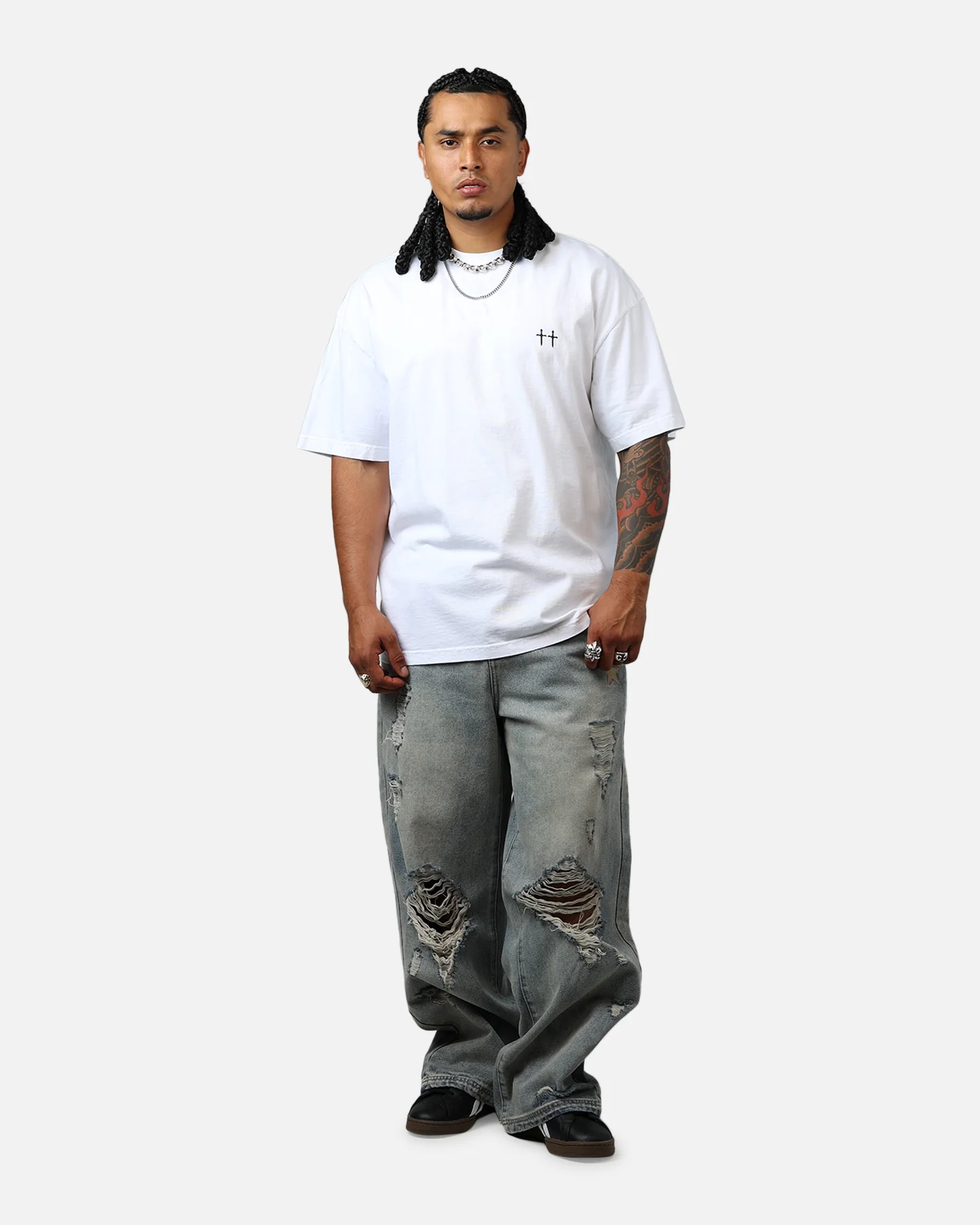 Saint Morta Ye Old Drop Shoulder T-Shirt White - Image 3