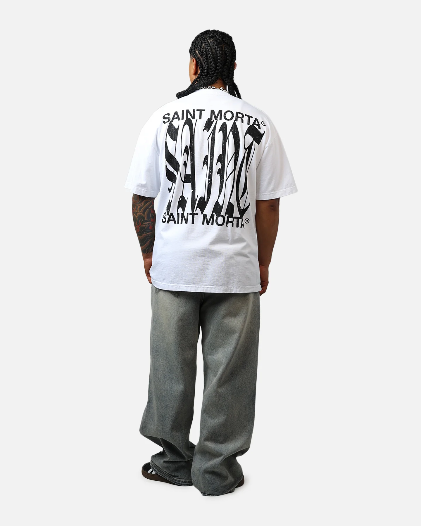 Saint Morta Ye Old Drop Shoulder T-Shirt White - Image 6