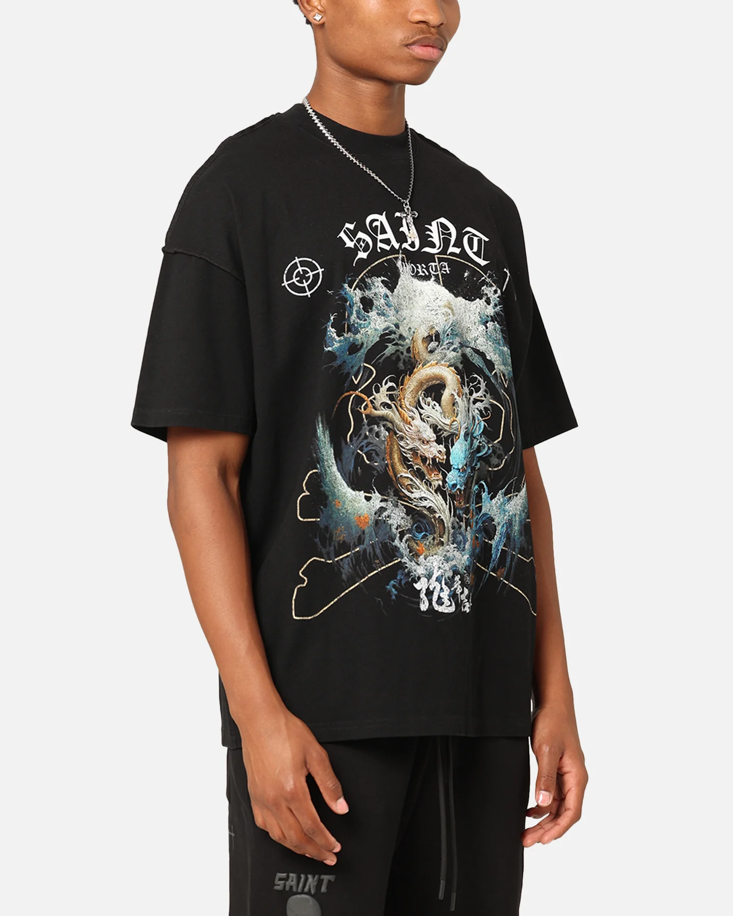 Saint Morta Year Of The Dragon Boxy T-Shirt Black - Image 4