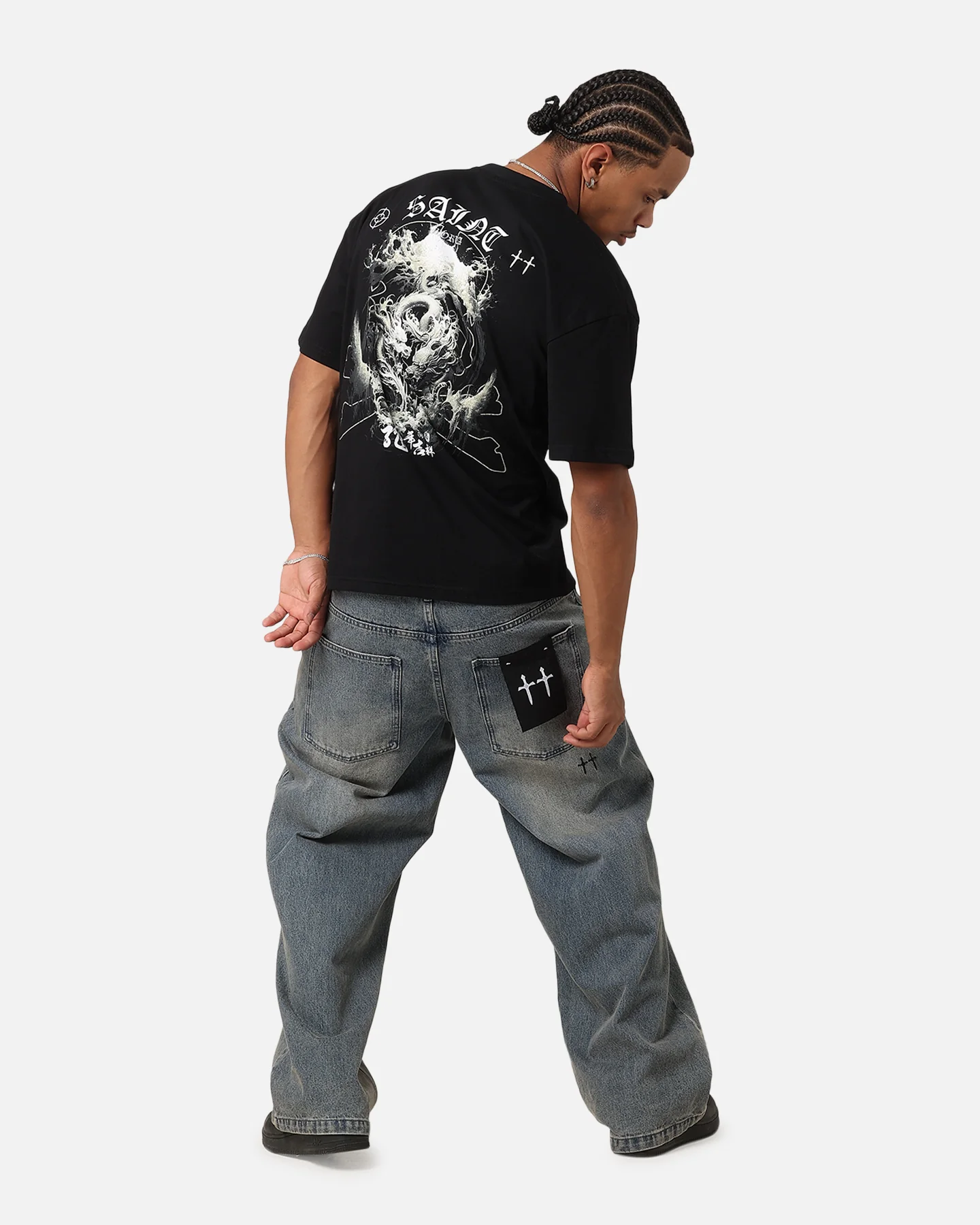 Saint Morta Year Of The Dragon Drop T-Shirt Black/Stone - Image 3