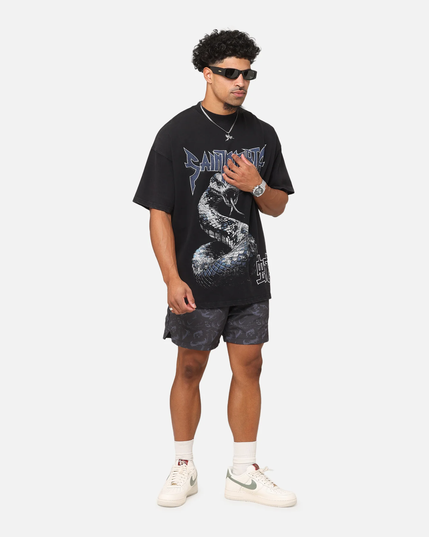 Saint Morta Year Of The Snake Mockneck T-Shirt Black - Image 3
