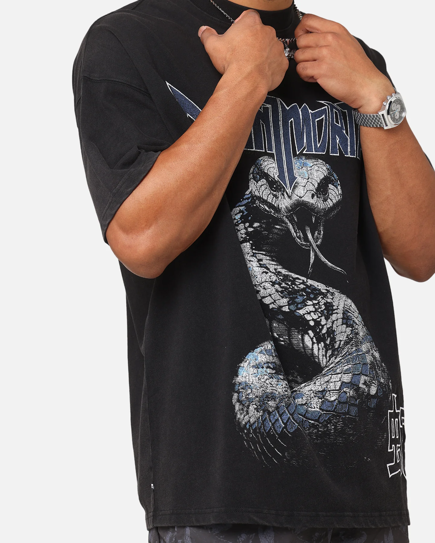 Saint Morta Year Of The Snake Mockneck T-Shirt Black - Image 7