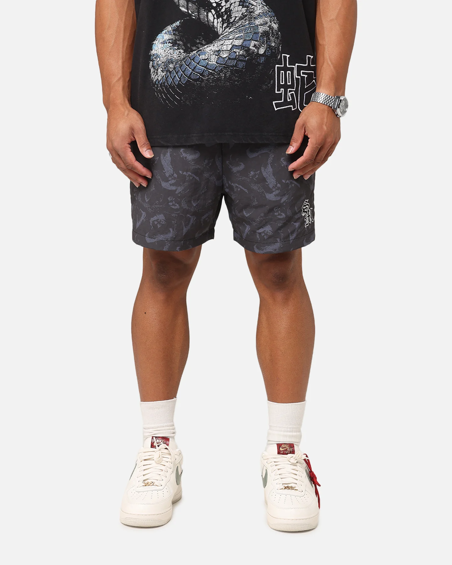 Saint Morta Year Of The Snake Nylon Shorts Black/Grey - Image 6