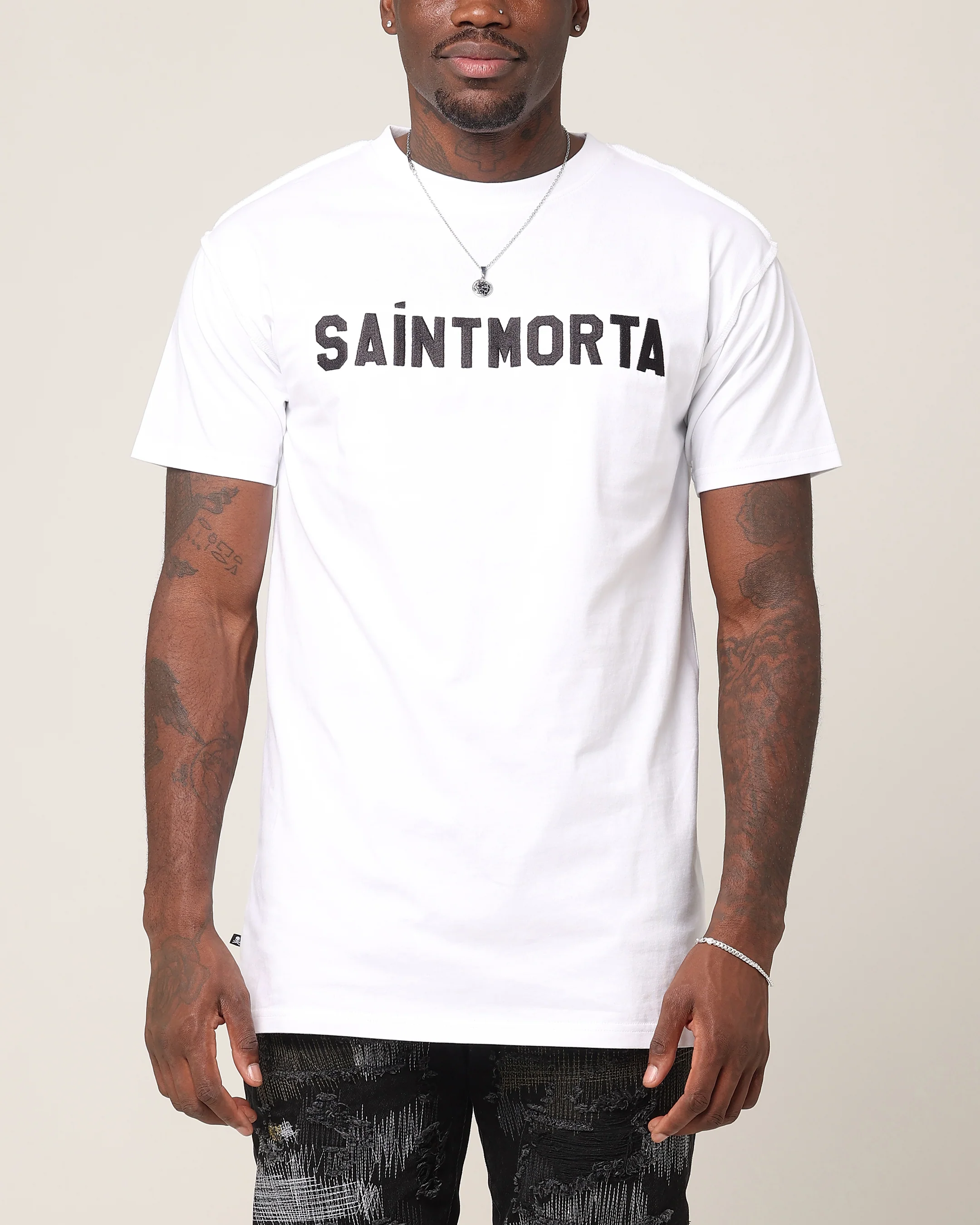 Saint Morta Yearbook Lafayette T-Shirt White/Black - Image 2