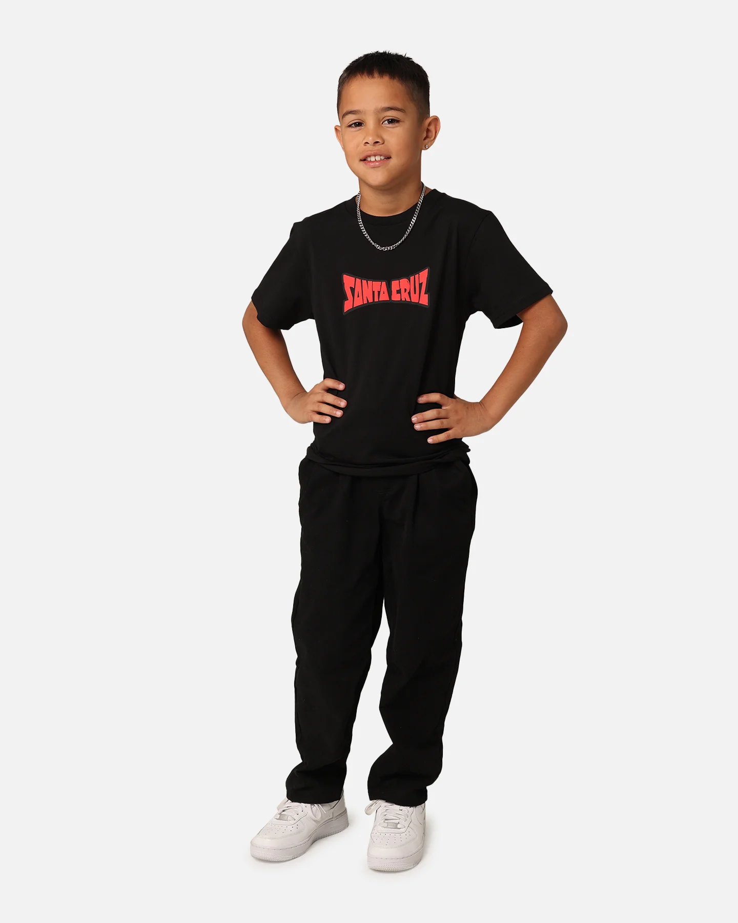 Santa Cruz Kids' Arch Check Hand T-Shirt Black - Image 4