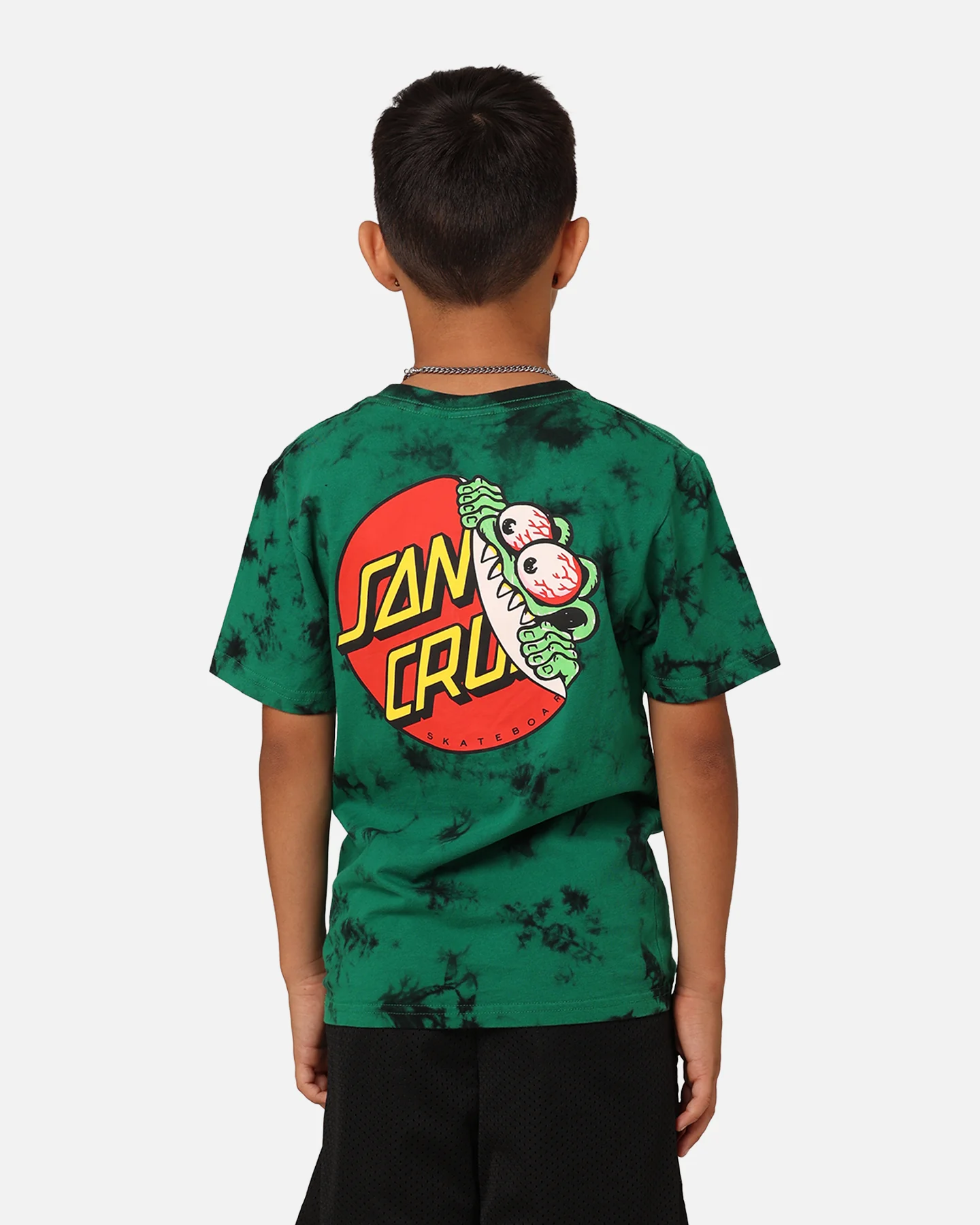 Santa Cruz Kids' Beware Dot Tie Dye T-Shirt Green Tie Dye - Image 2