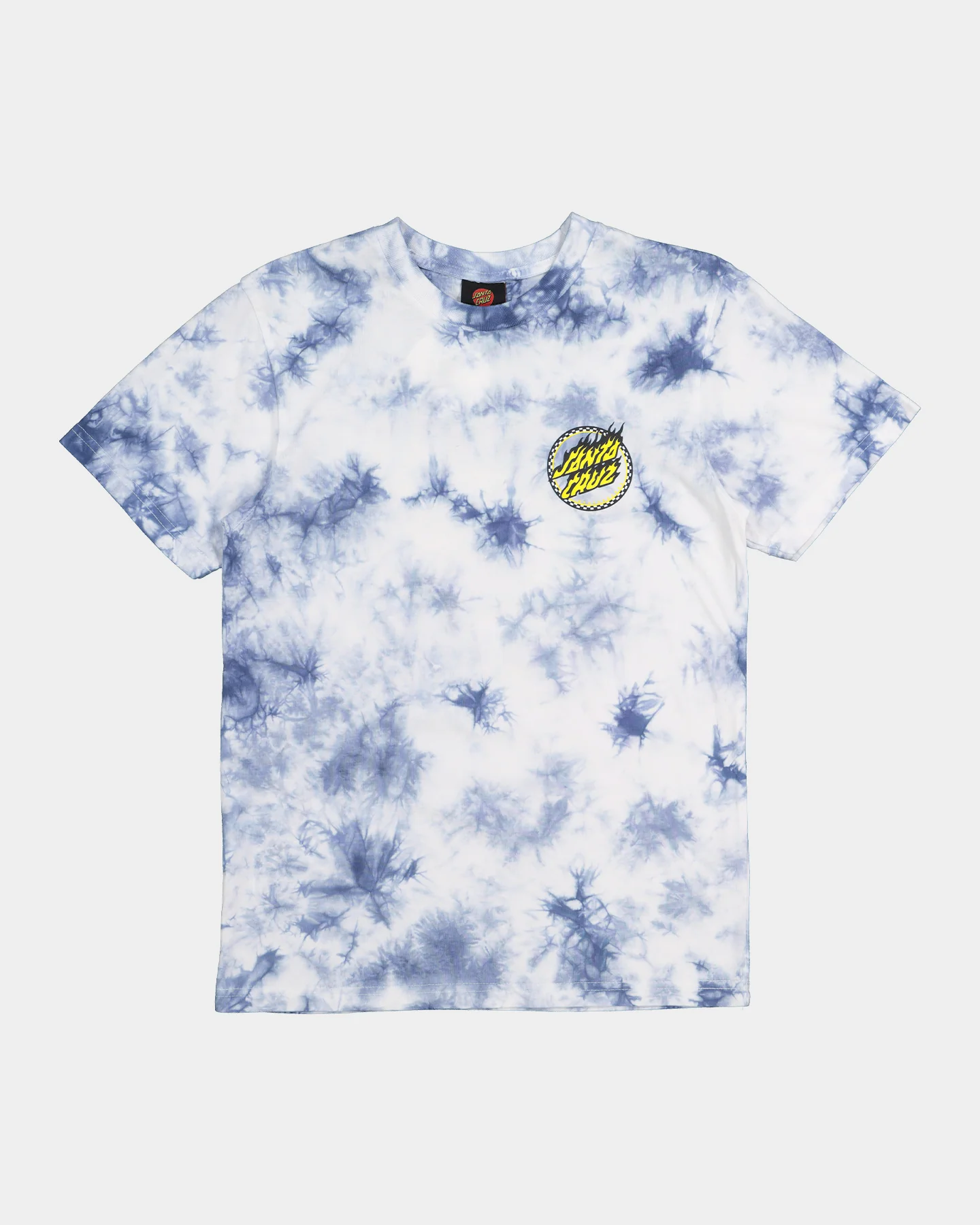 Santa Cruz Kids' Checked Out Flamed Dot Front T-Shirt Blue Tie Dye - Image 4