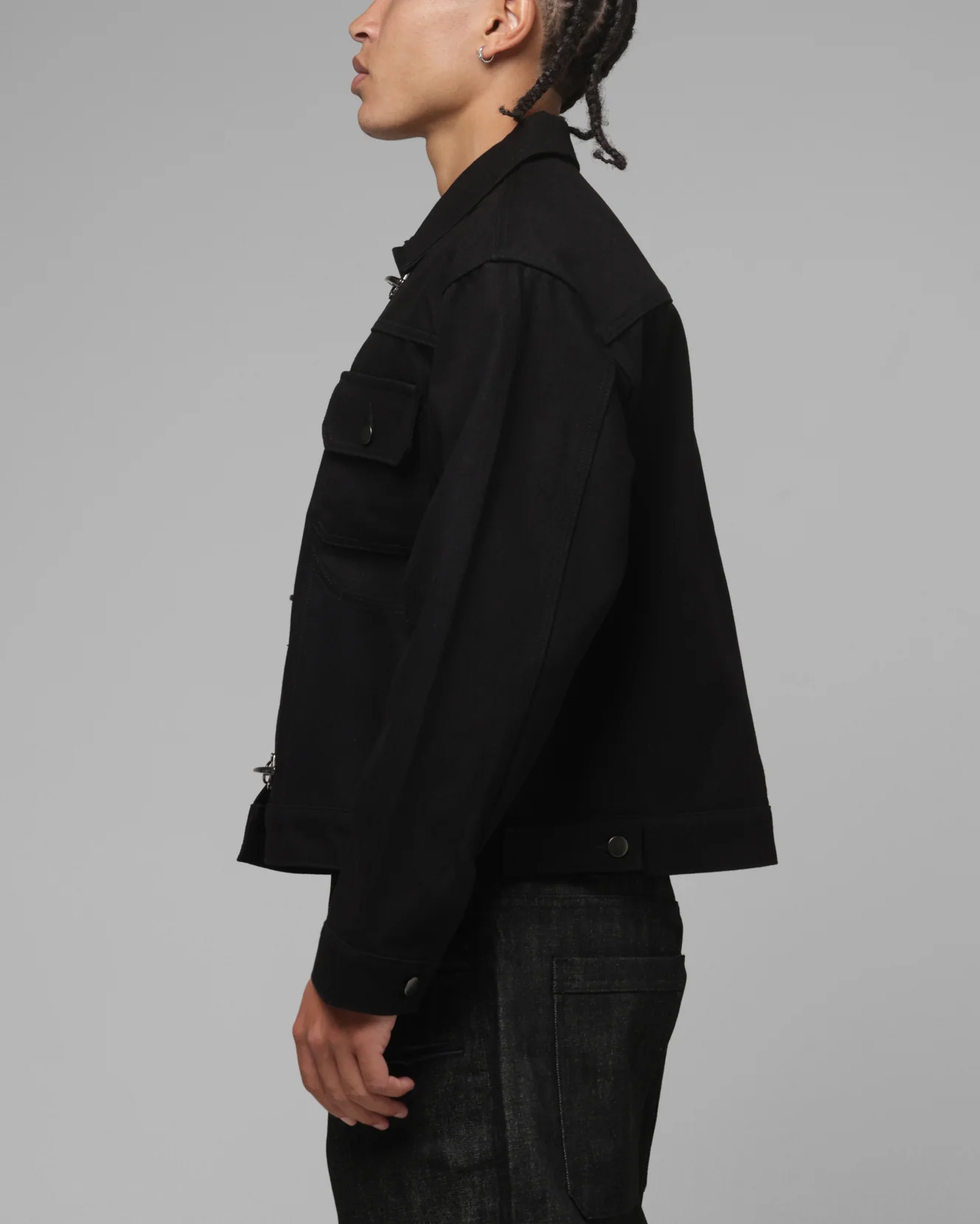 Loiter Hybrid Denim Jacket Black - Image 5