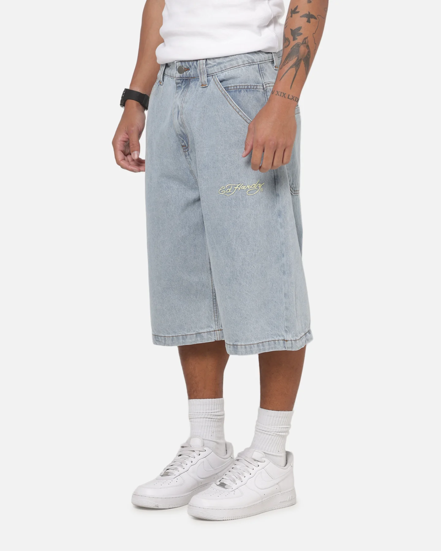 Ed Hardy Serpent Jorts Light Wash - Image 6