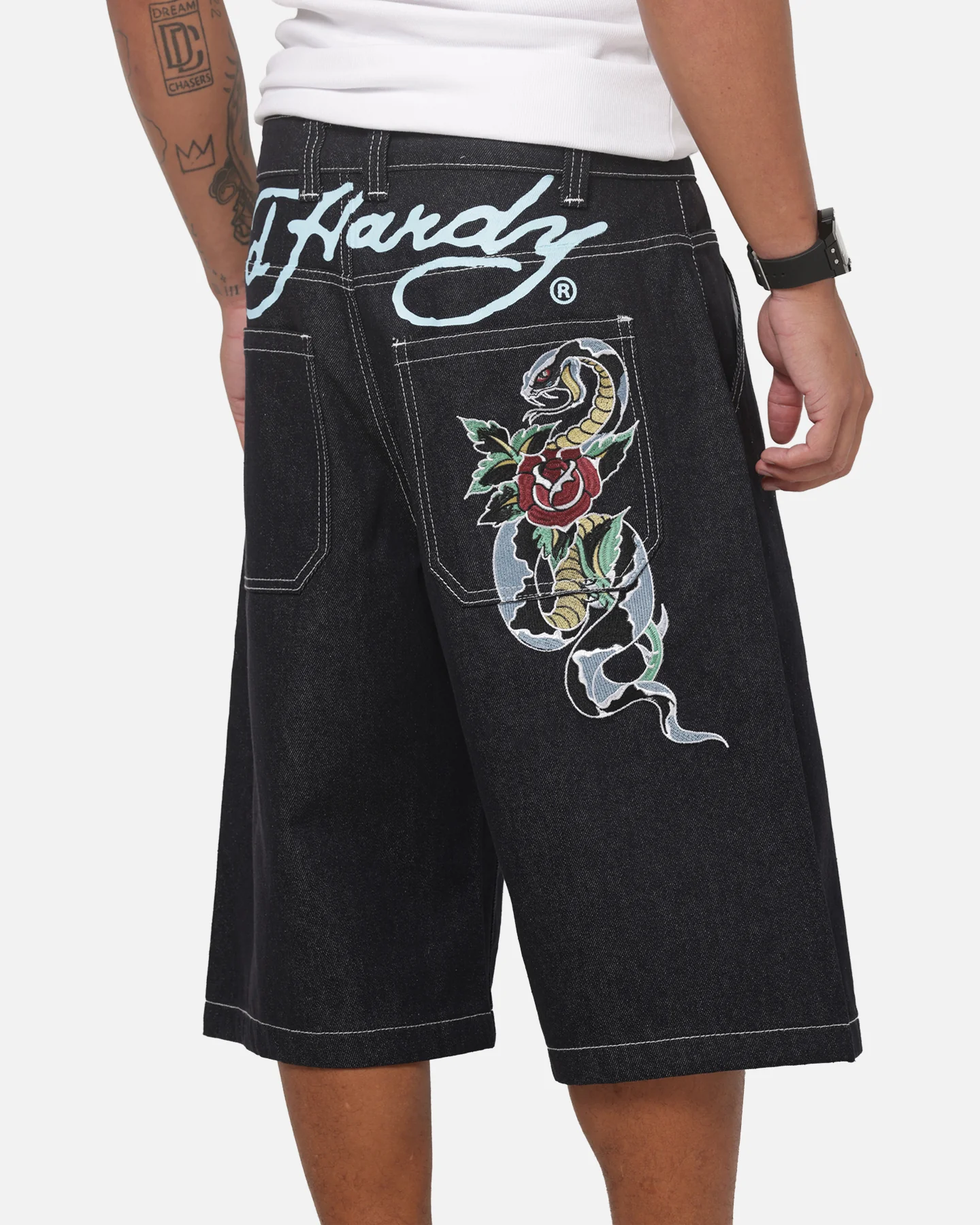 Ed Hardy Serpent Jorts Indigo - Image 5