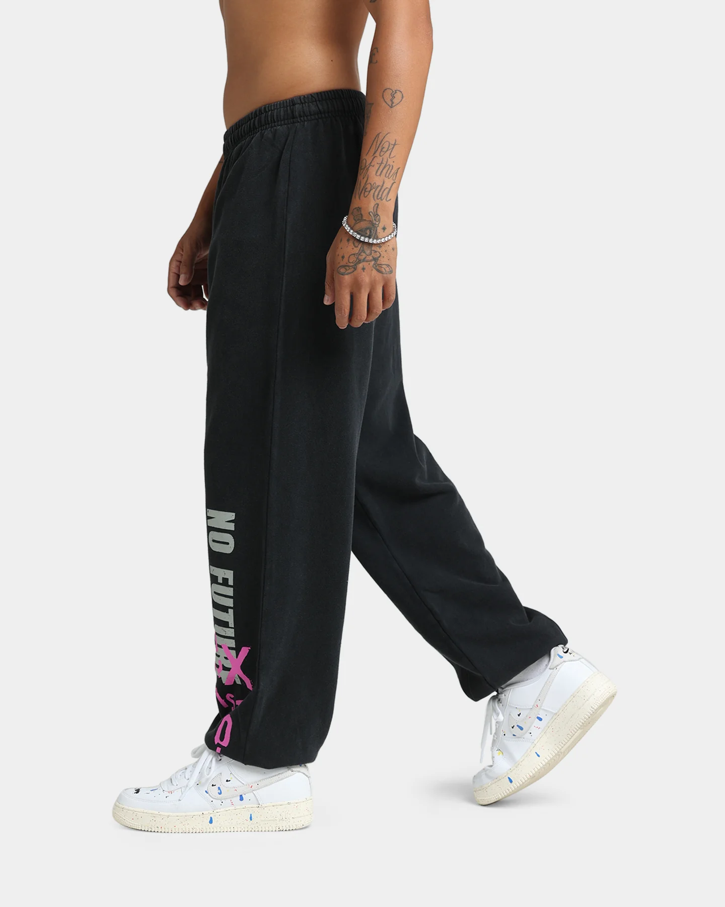 Sex Pistols No Future Track Pants Washed Black - Image 6