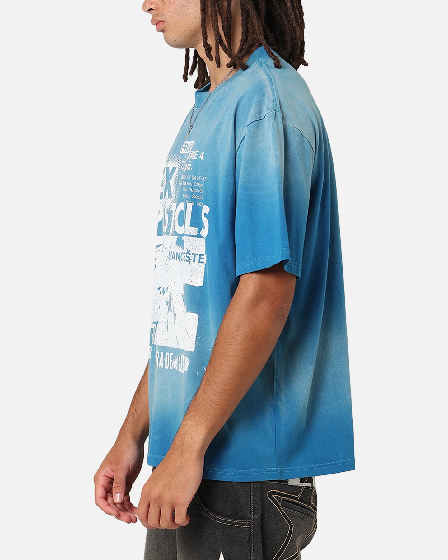Sex Pistols Sun Fade T-Shirt Sun Washed Blue - Image 5