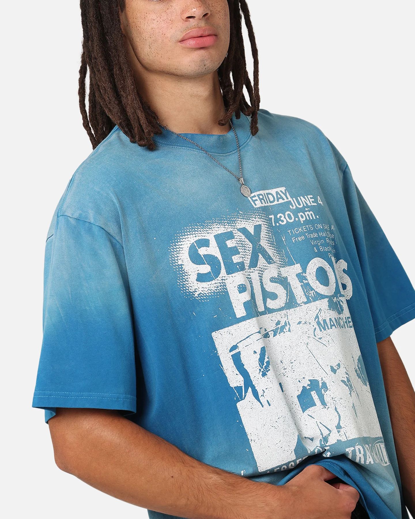 Sex Pistols Sun Fade T-Shirt Sun Washed Blue - Image 6