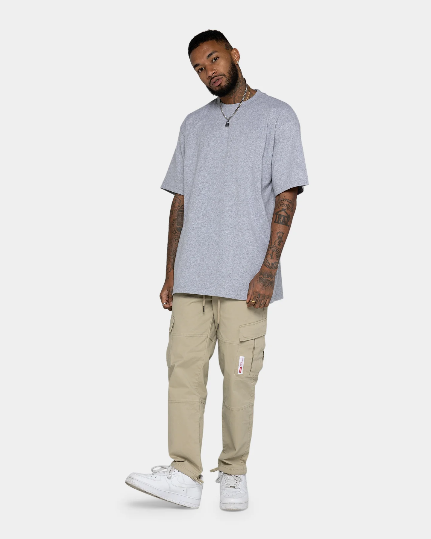 Shaka Wear Max Heavyweight Short Sleeve T-Shirt Heather Grey - Image 2