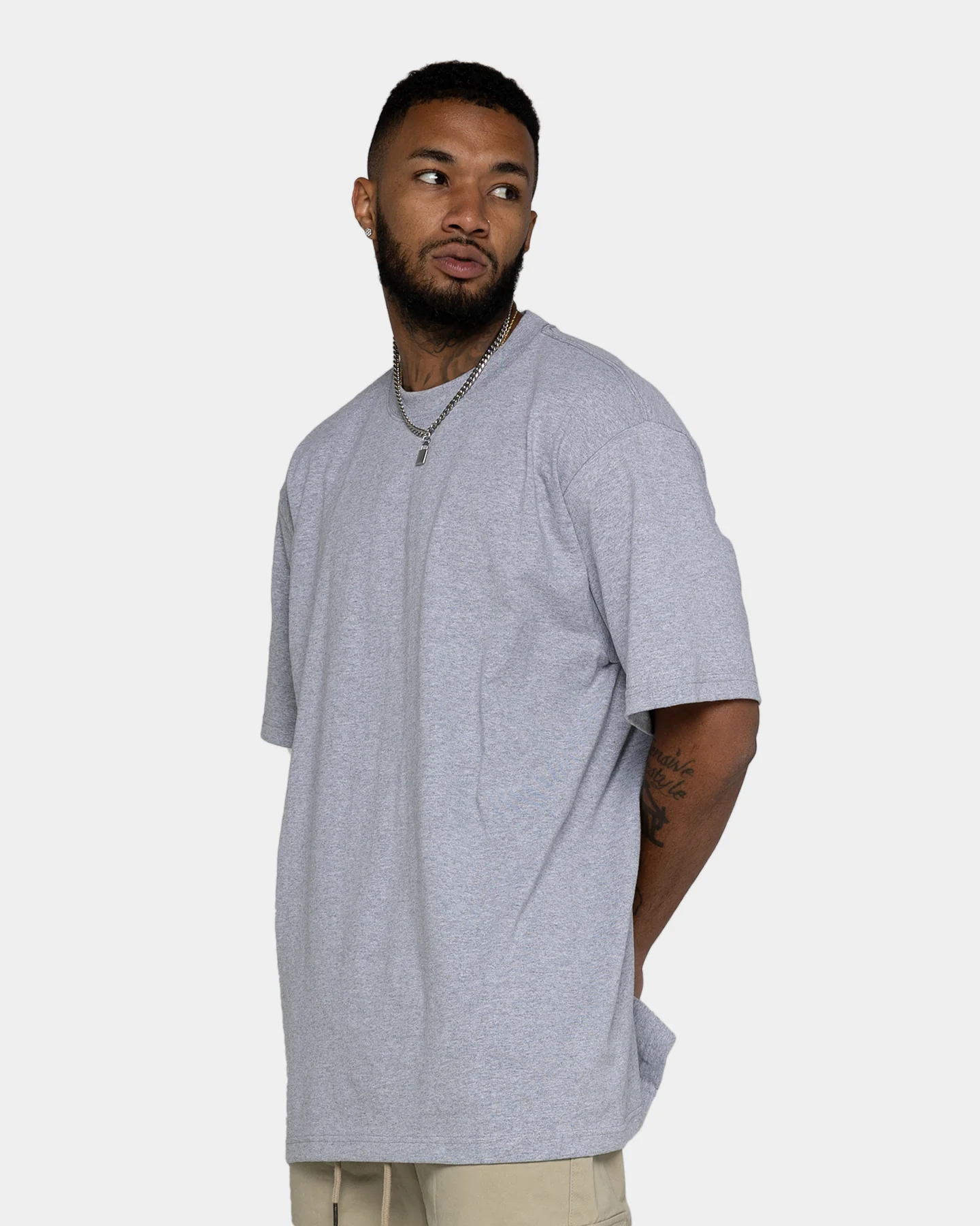 Shaka Wear Max Heavyweight Short Sleeve T-Shirt Heather Grey - Image 5