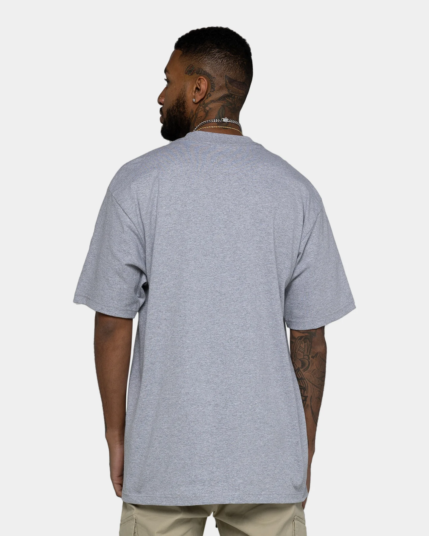Shaka Wear Max Heavyweight Short Sleeve T-Shirt Heather Grey - Image 6