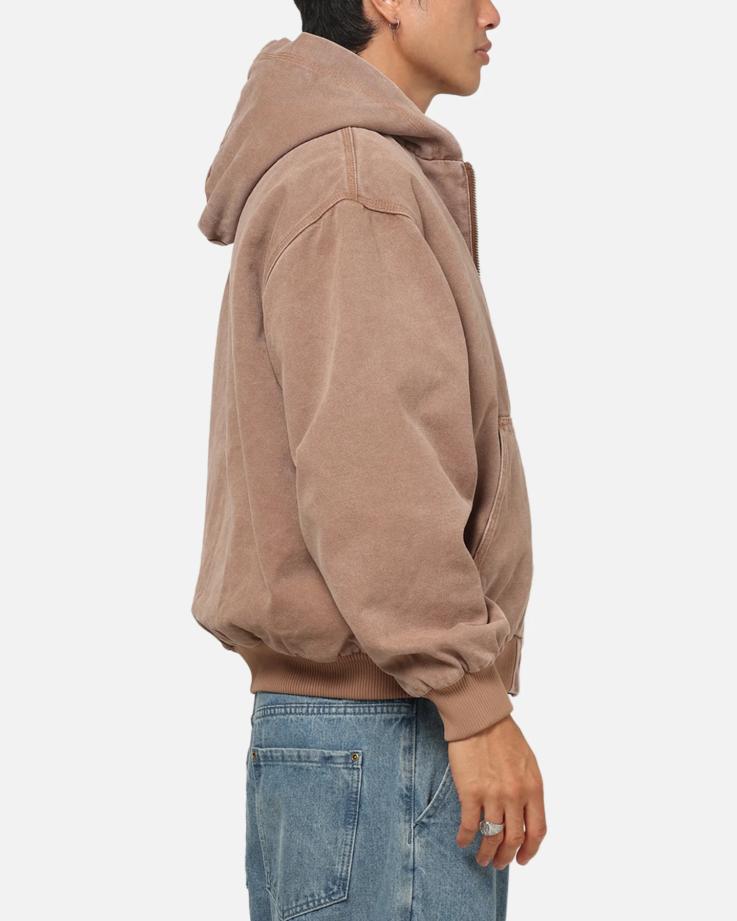 Carre Sherpa Lined Hoodie Washed Tan - Image 4