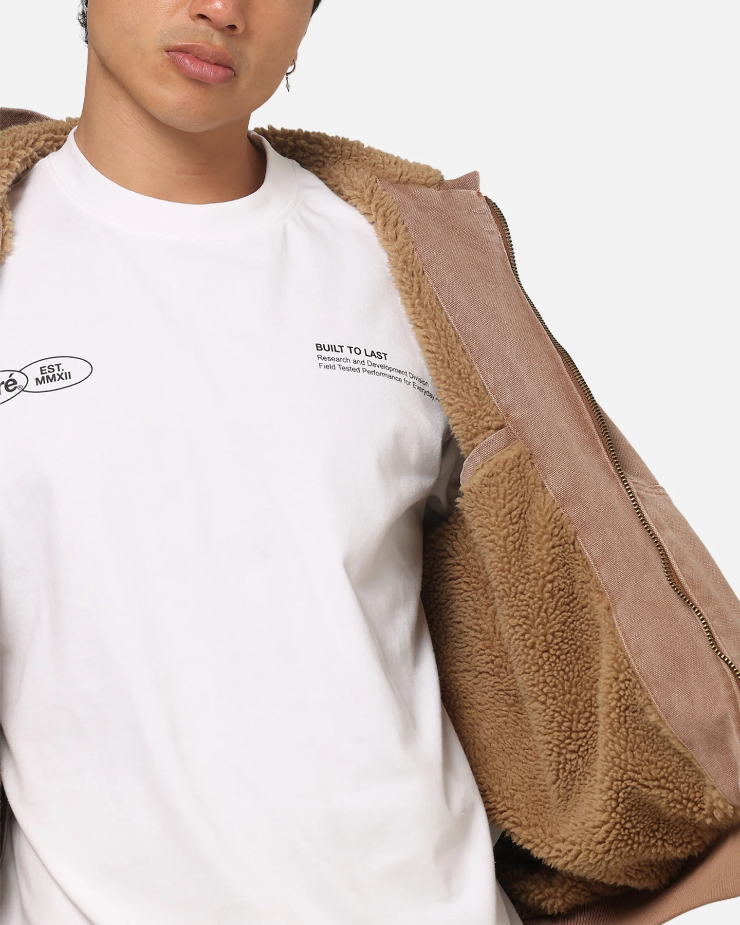 Carre Sherpa Lined Hoodie Washed Tan - Image 7