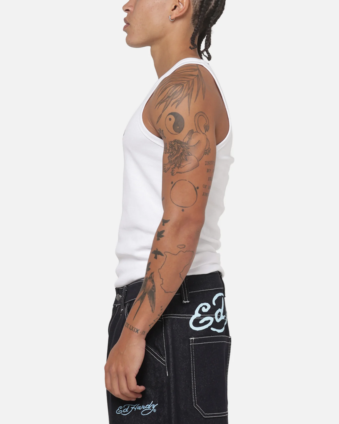Ed Hardy Ribbed Tank White - Image 5