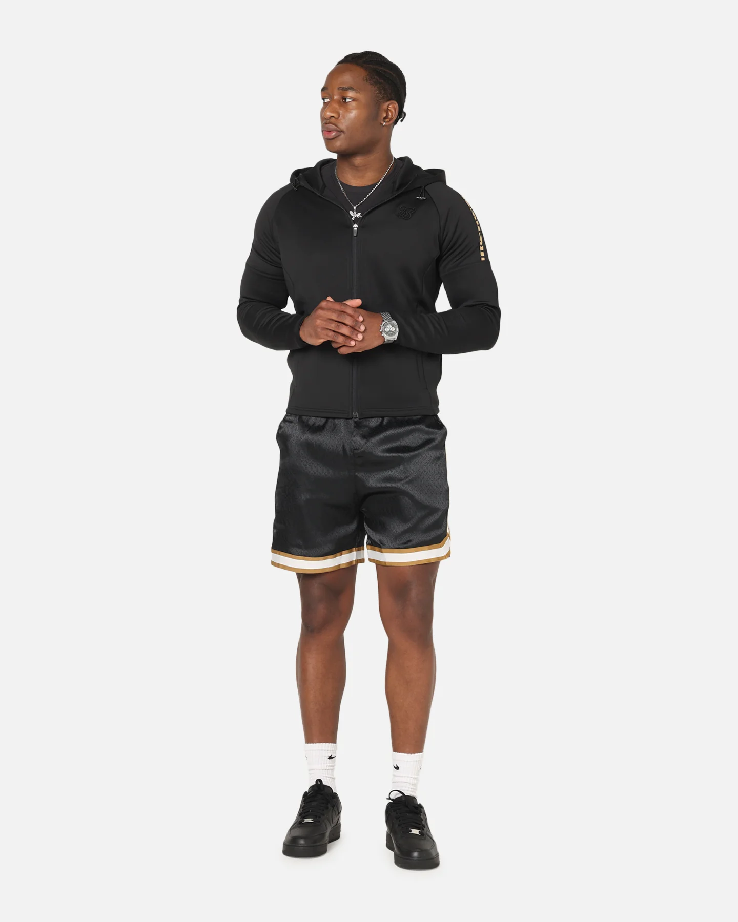 Sik Silk Full Zip Hoodie Black - Image 2