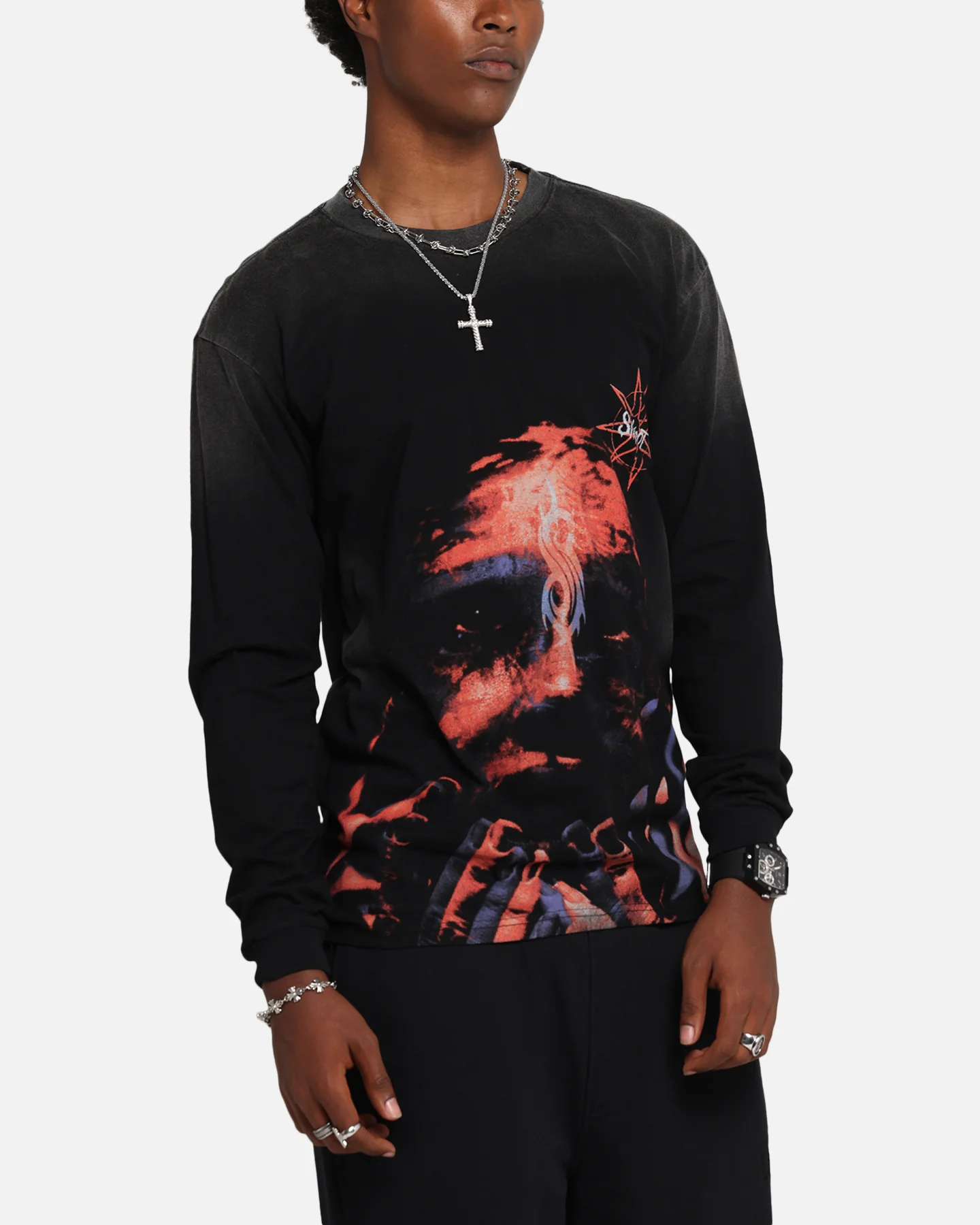 Slipknot Slipknot Long Sleeve T-Shirt Washed Black - Image 7