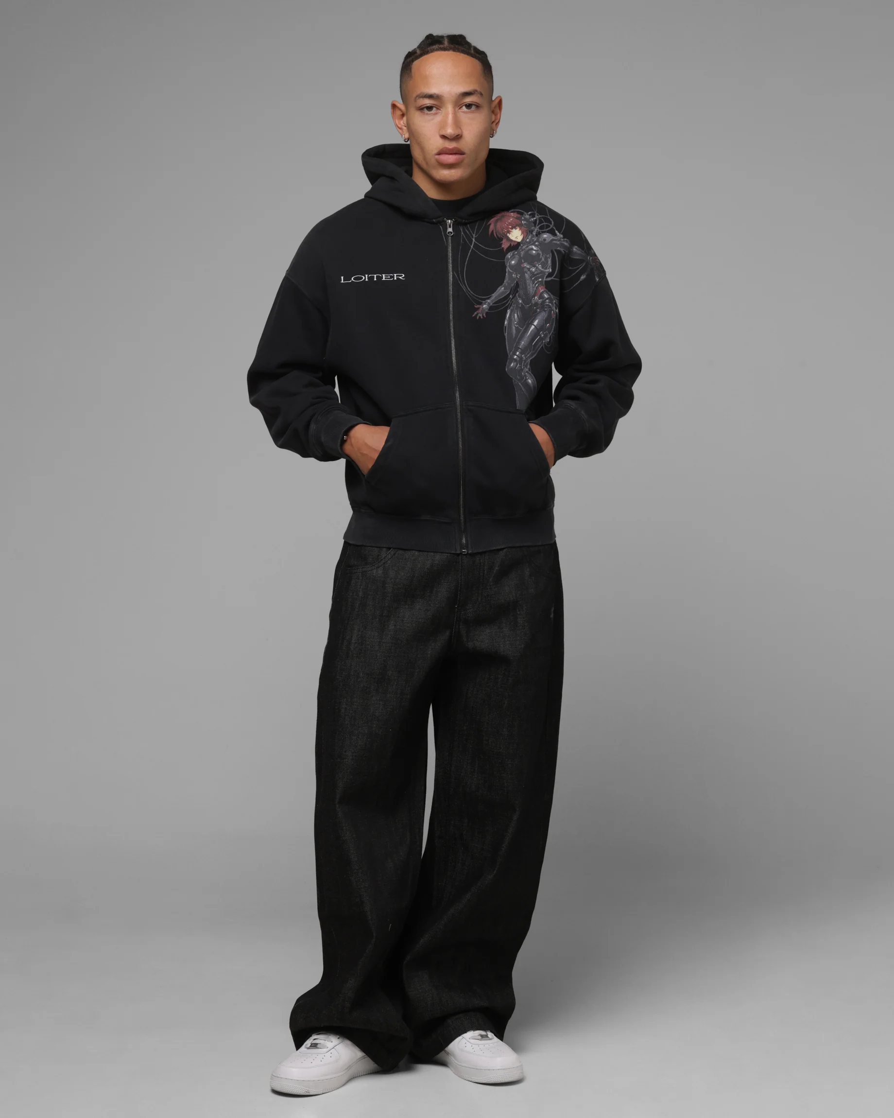 Loiter Spectre Zip Hoodie Black - Image 3