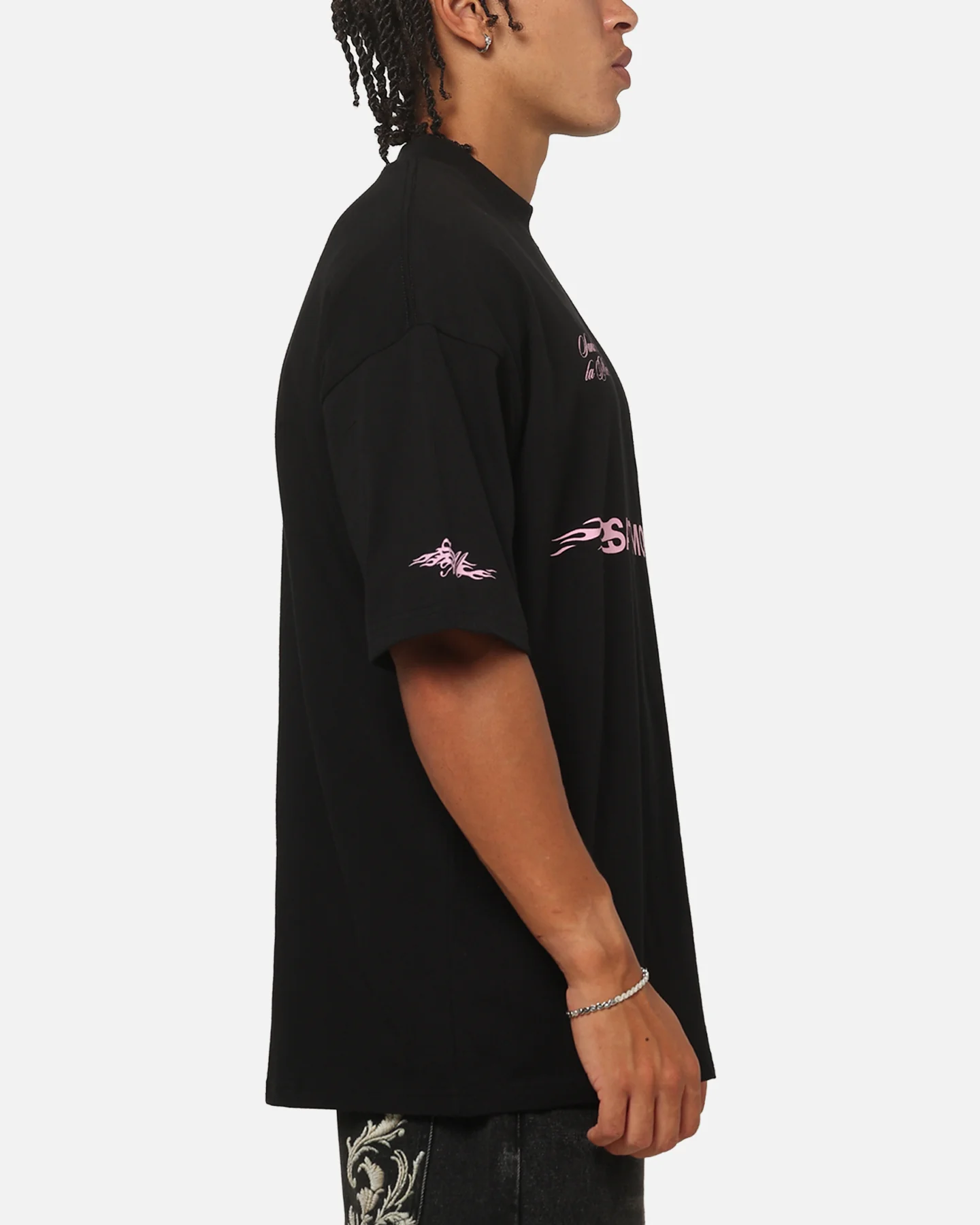 Saint Morta Speed Racing Boxy T-Shirt Black/Pink - Image 4