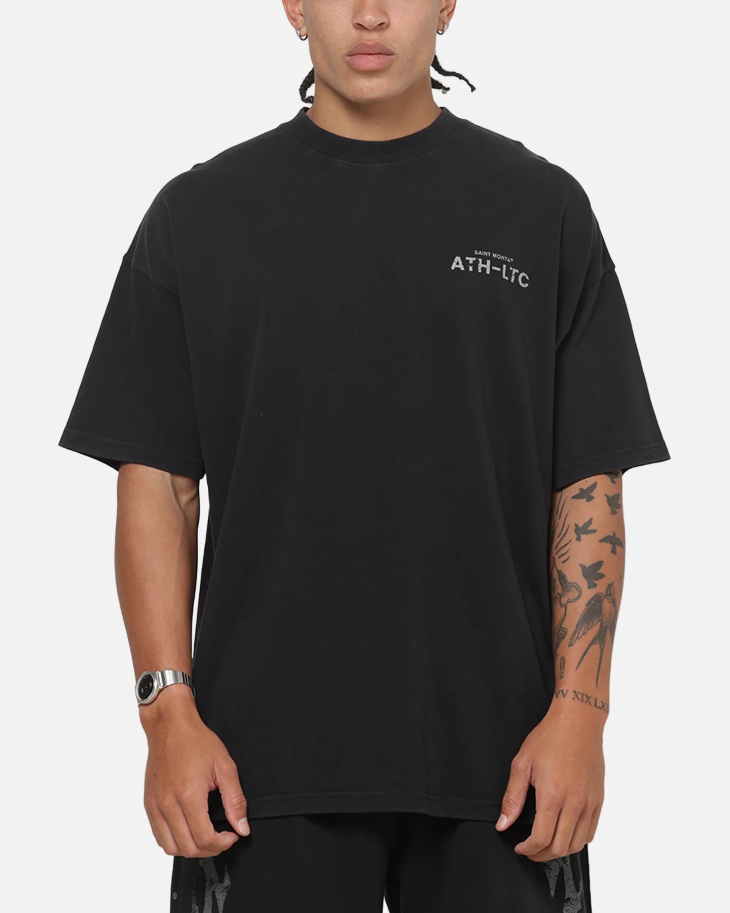 Saint Morta Spirit Level Boxy T-Shirt Washed Black - Image 2