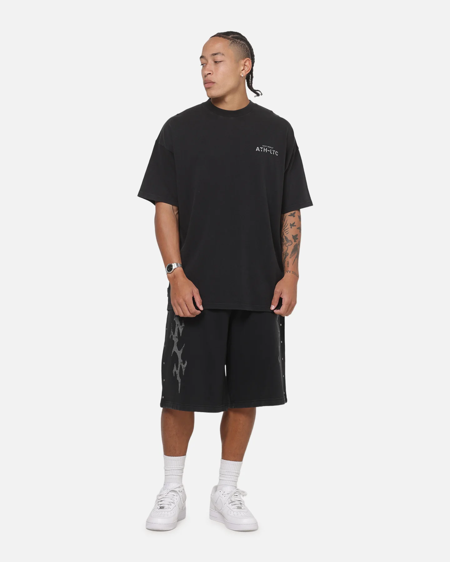 Saint Morta Spirit Level Boxy T-Shirt Washed Black - Image 4