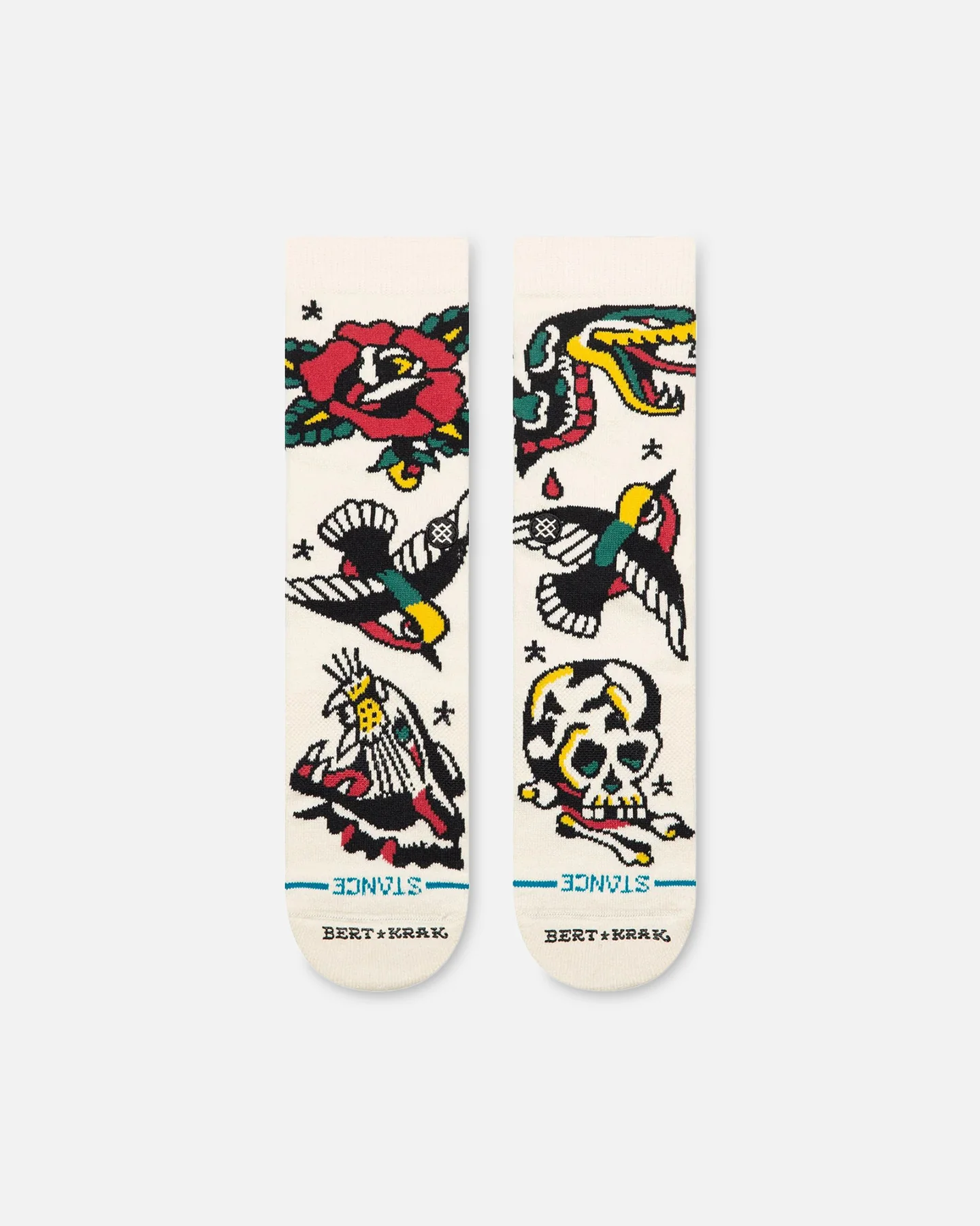 Stance X Bret Krak Flash Crew Socks Cream - Image 2