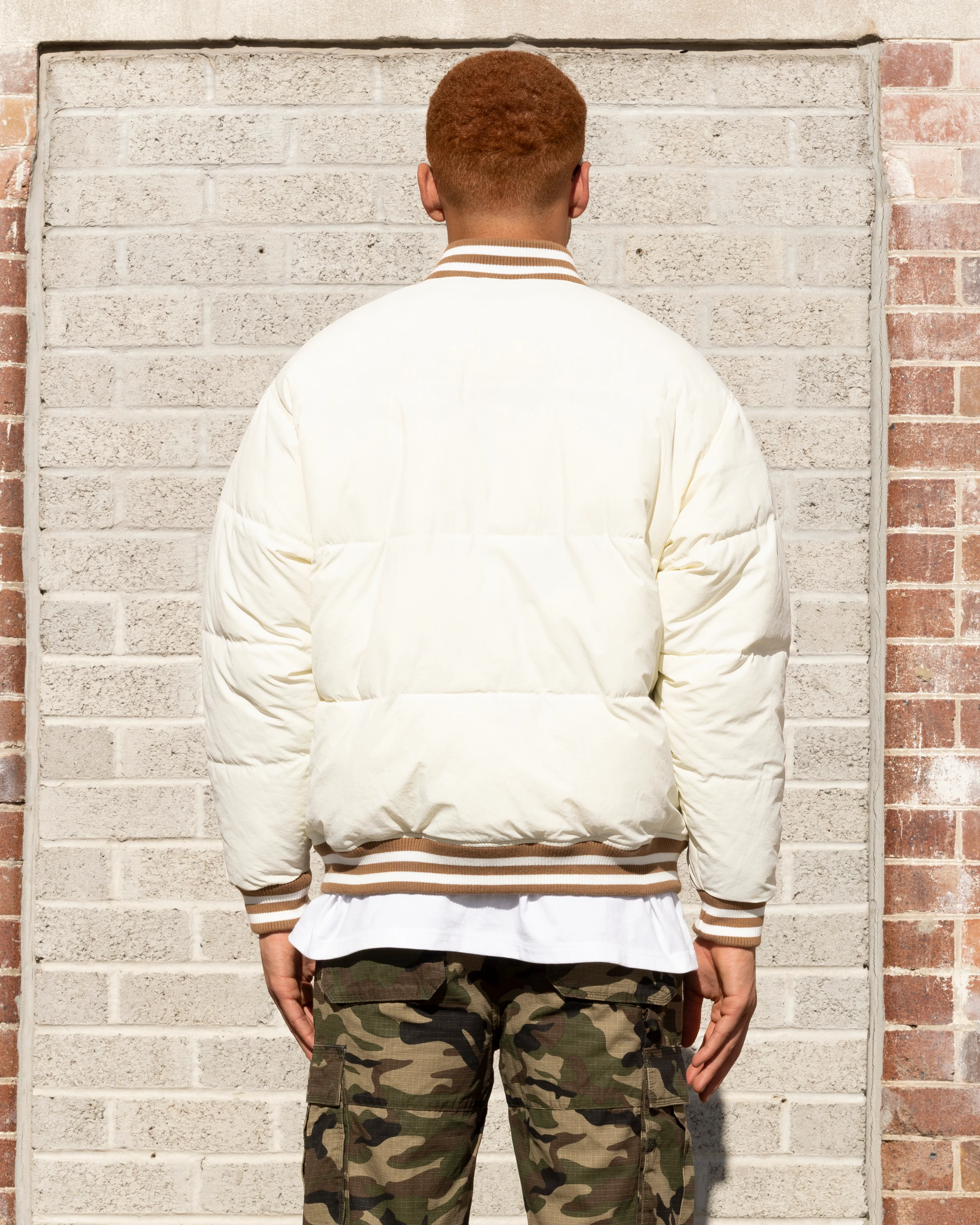 Starter Athletic Bomber Jacket Off White - Image 4