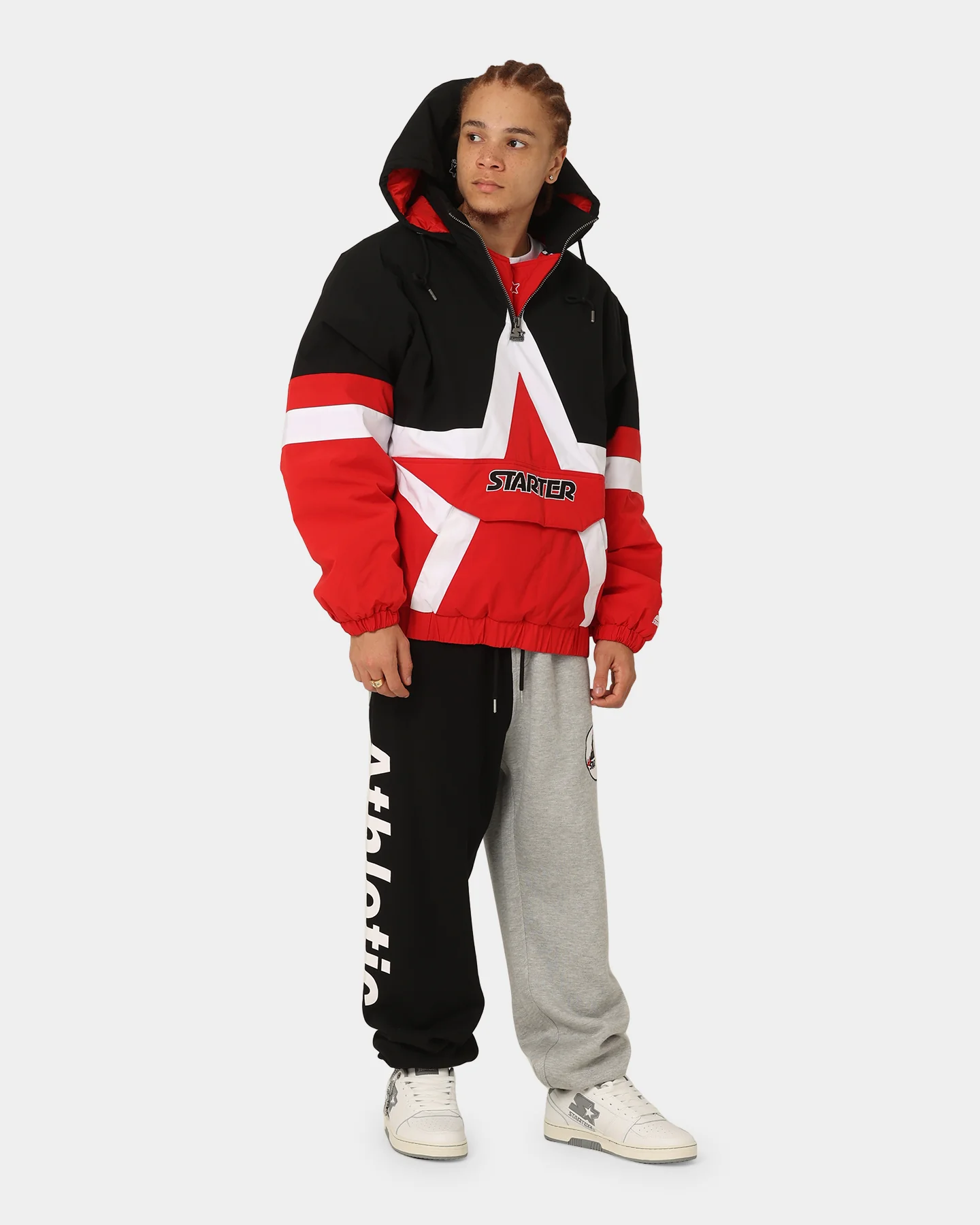Starter Athletic Panel Bag Trackpants Black/Grey - Image 2