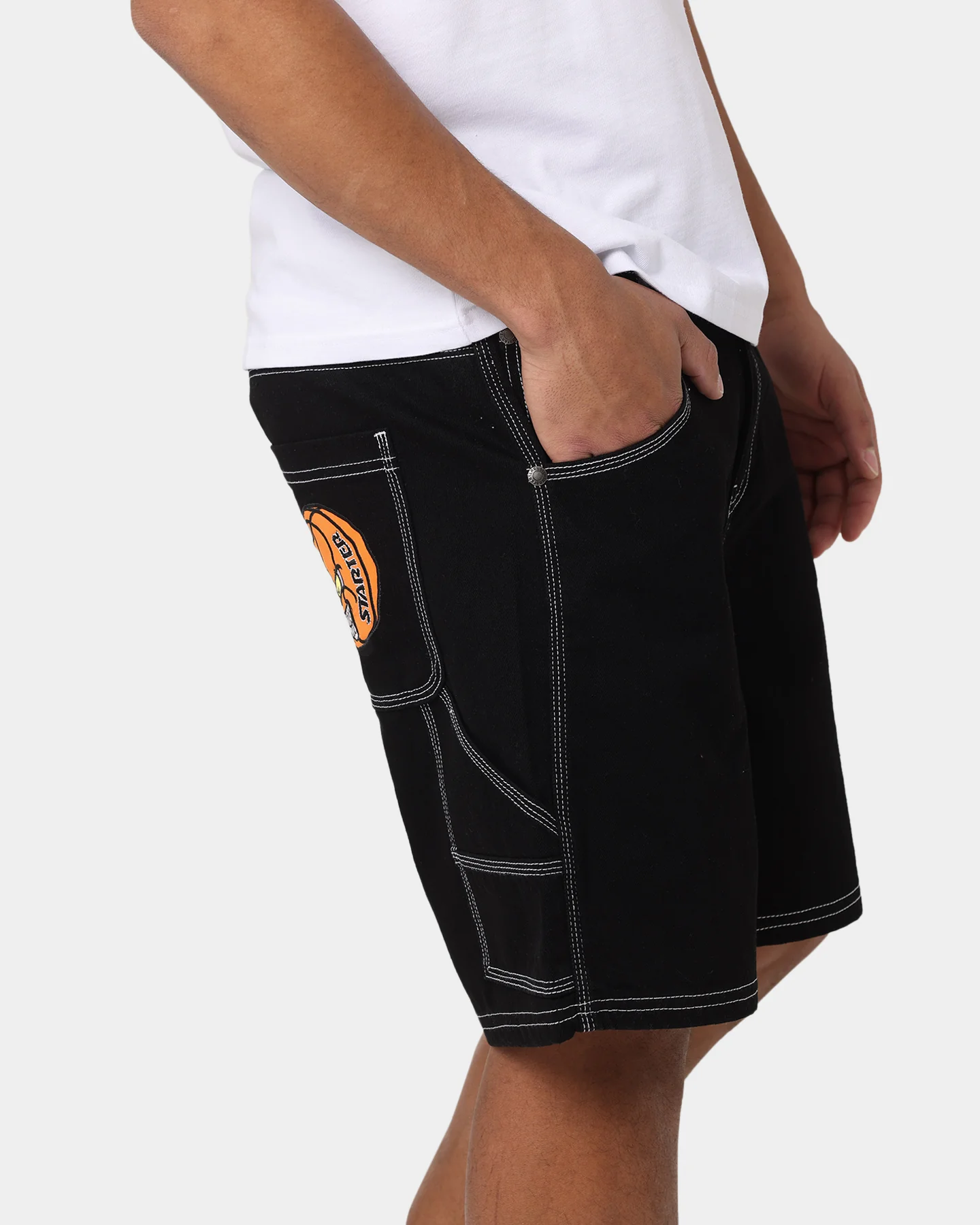 Starter Brick Denim Shorts Black - Image 3