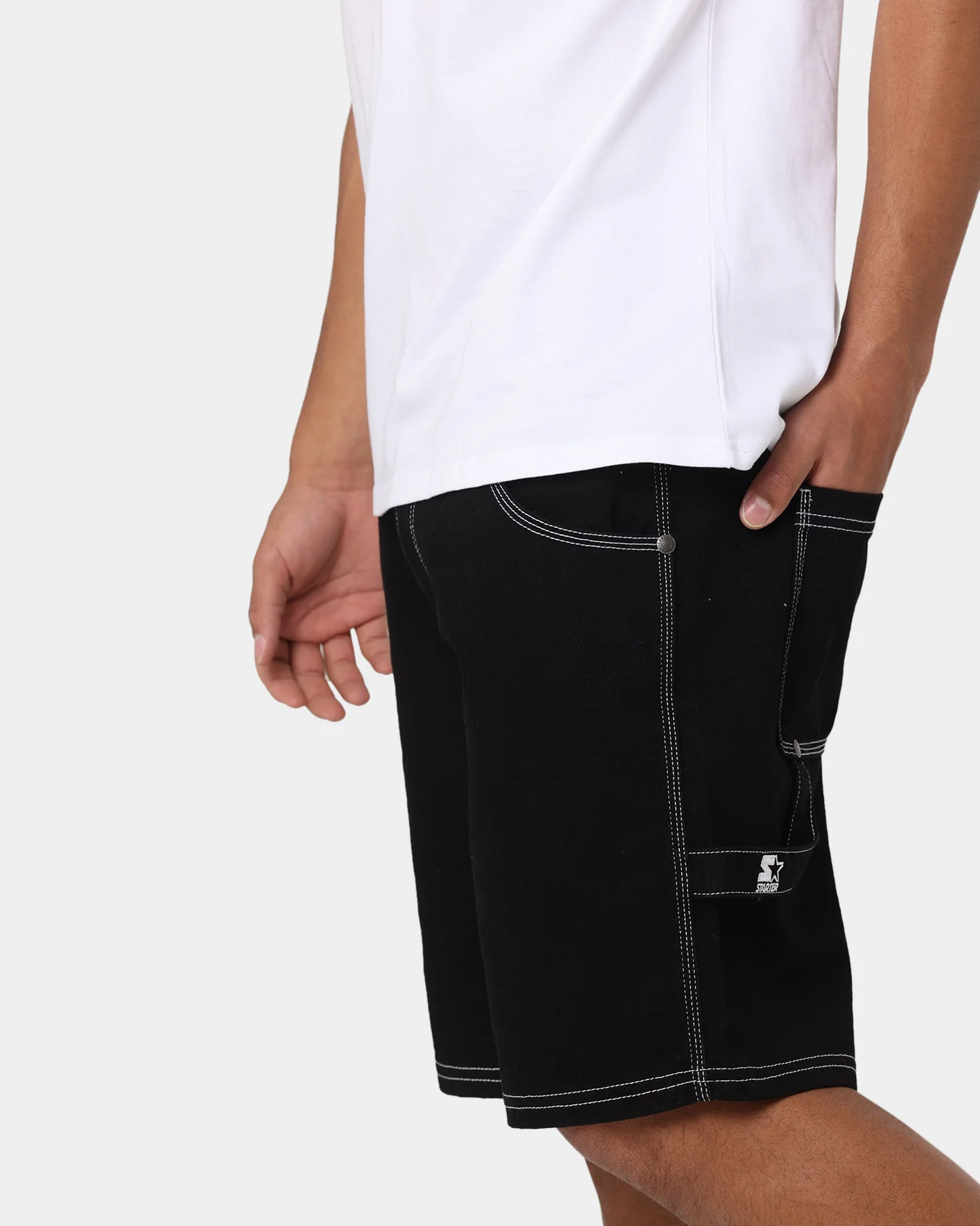 Starter Brick Denim Shorts Black - Image 4
