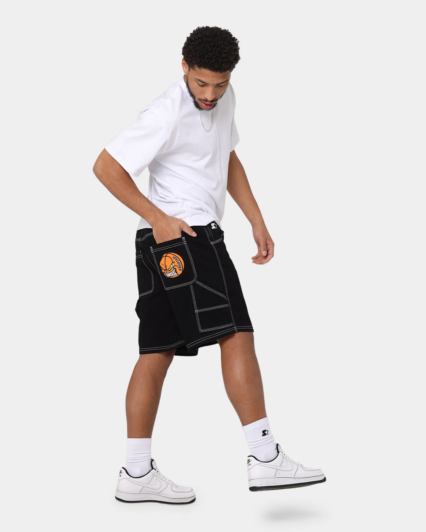 Starter Brick Denim Shorts Black - Image 9