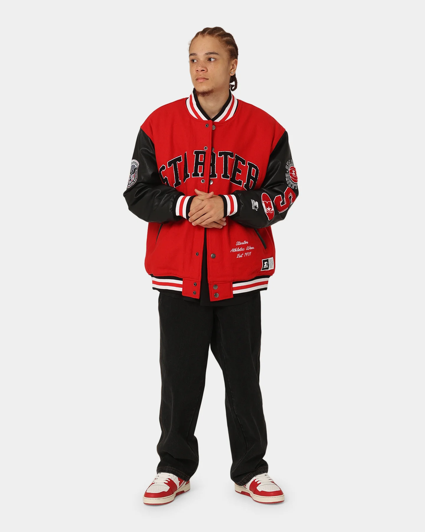 Starter Champs Arch Varsity Jacket Red/Black - Image 7