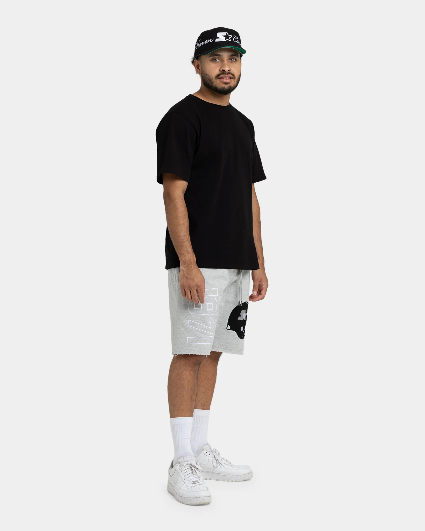 Starter Football Track Shorts Grey Marle - Image 2