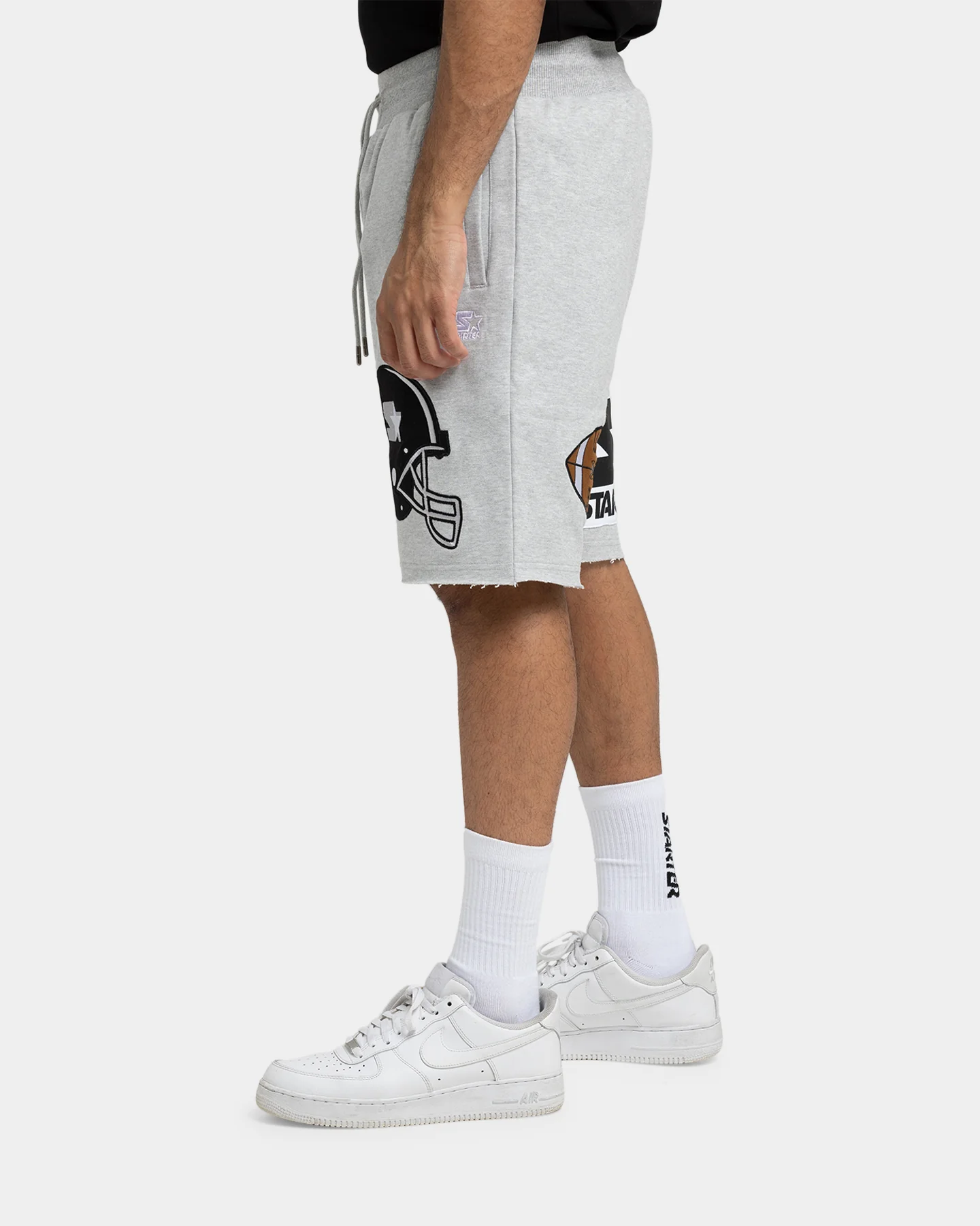 Starter Football Track Shorts Grey Marle - Image 6